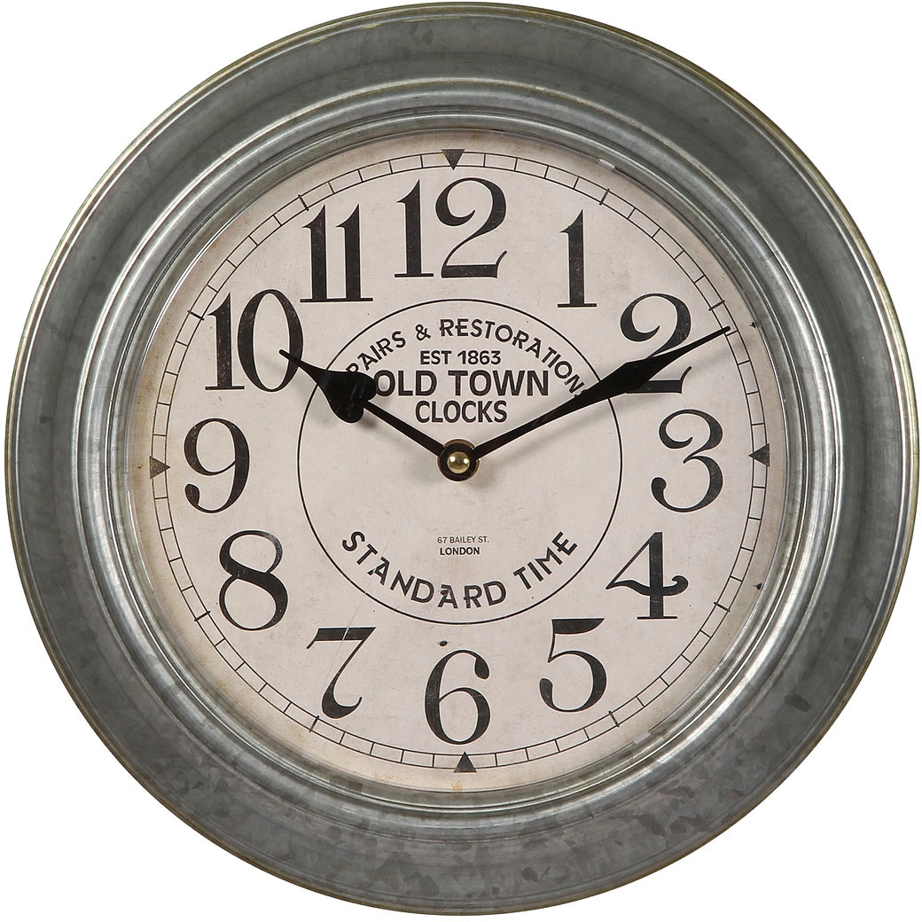 Ambiente Haus Wanduhr »Wanduhr aus metall 30cm silber«