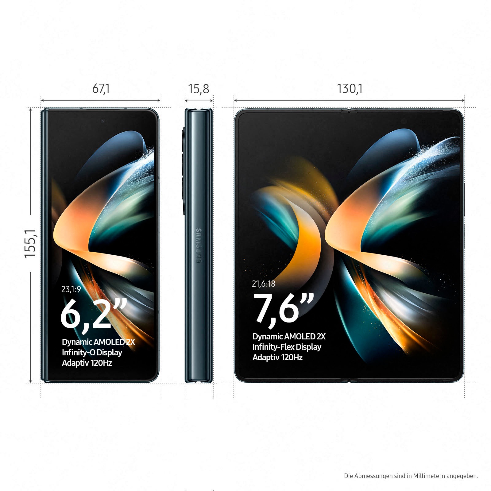 Samsung Smartphone »Galaxy Z Fold4«, Graygreen