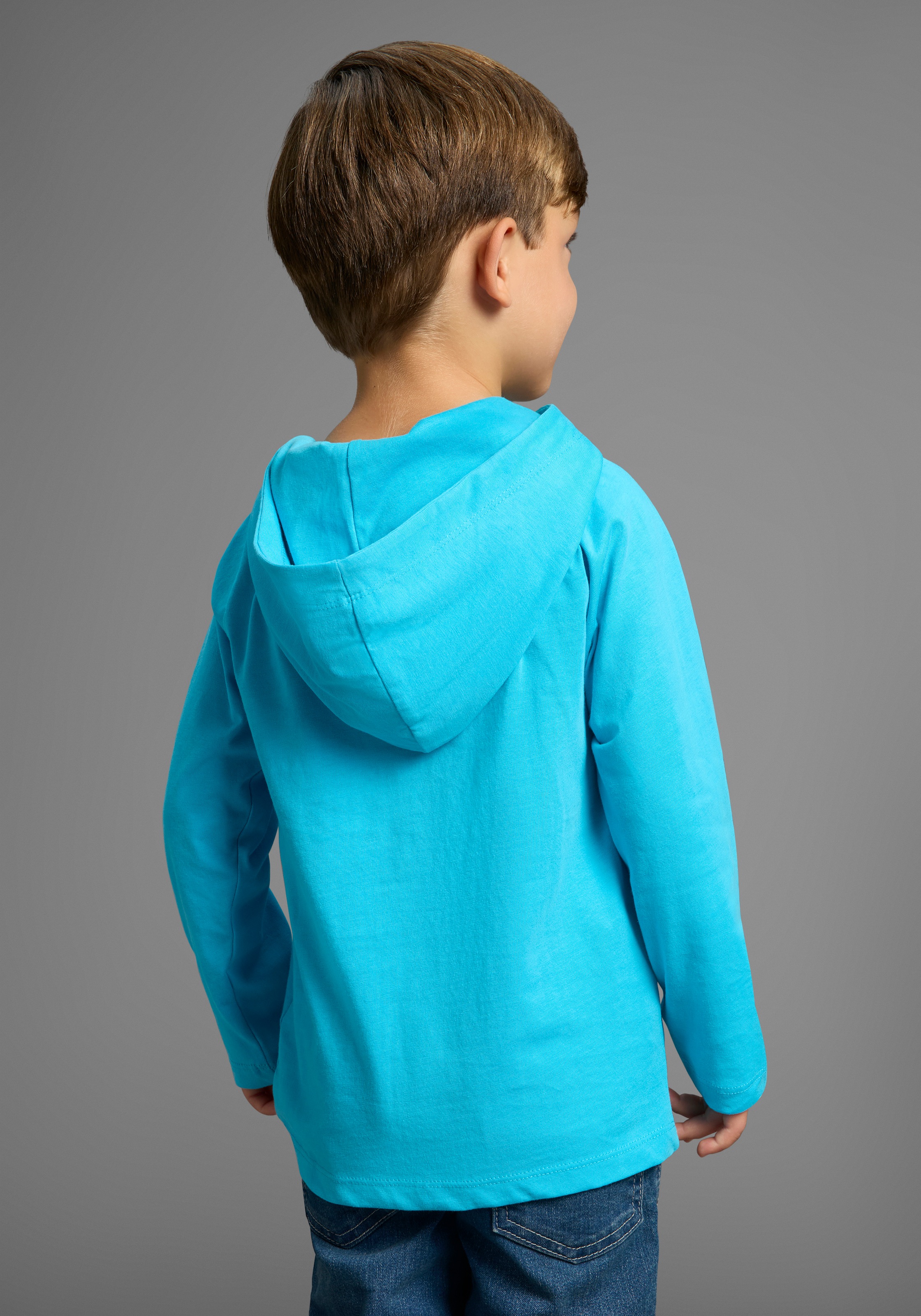 KangaROOS Langarmshirt »Shirt für kleine Jungen«, Kapuzenshirt mit Print