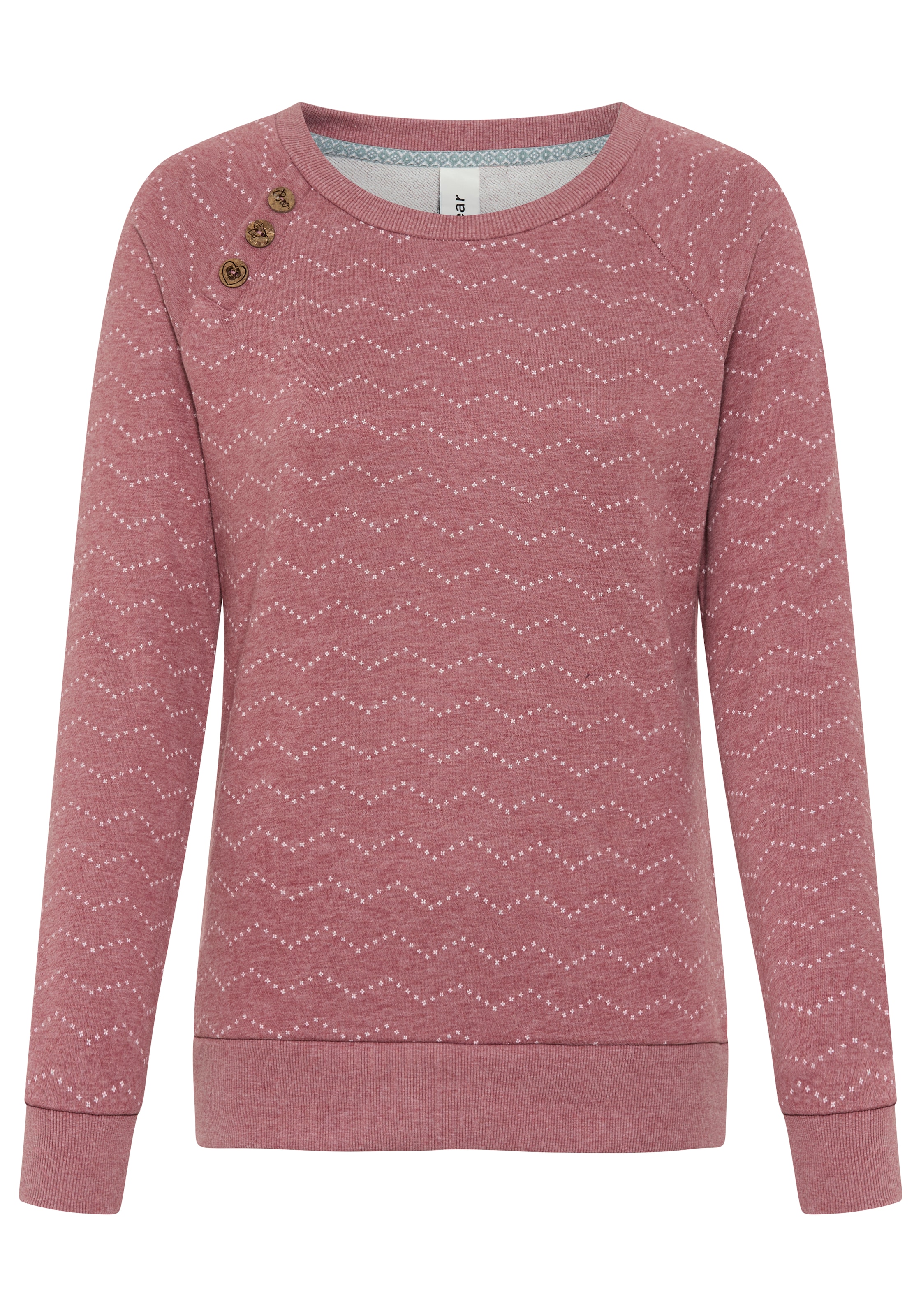 Ragwear Sweatshirt »DARIA ZIG ZAG O«, mit Zierknöpfen am Ausschnitt
