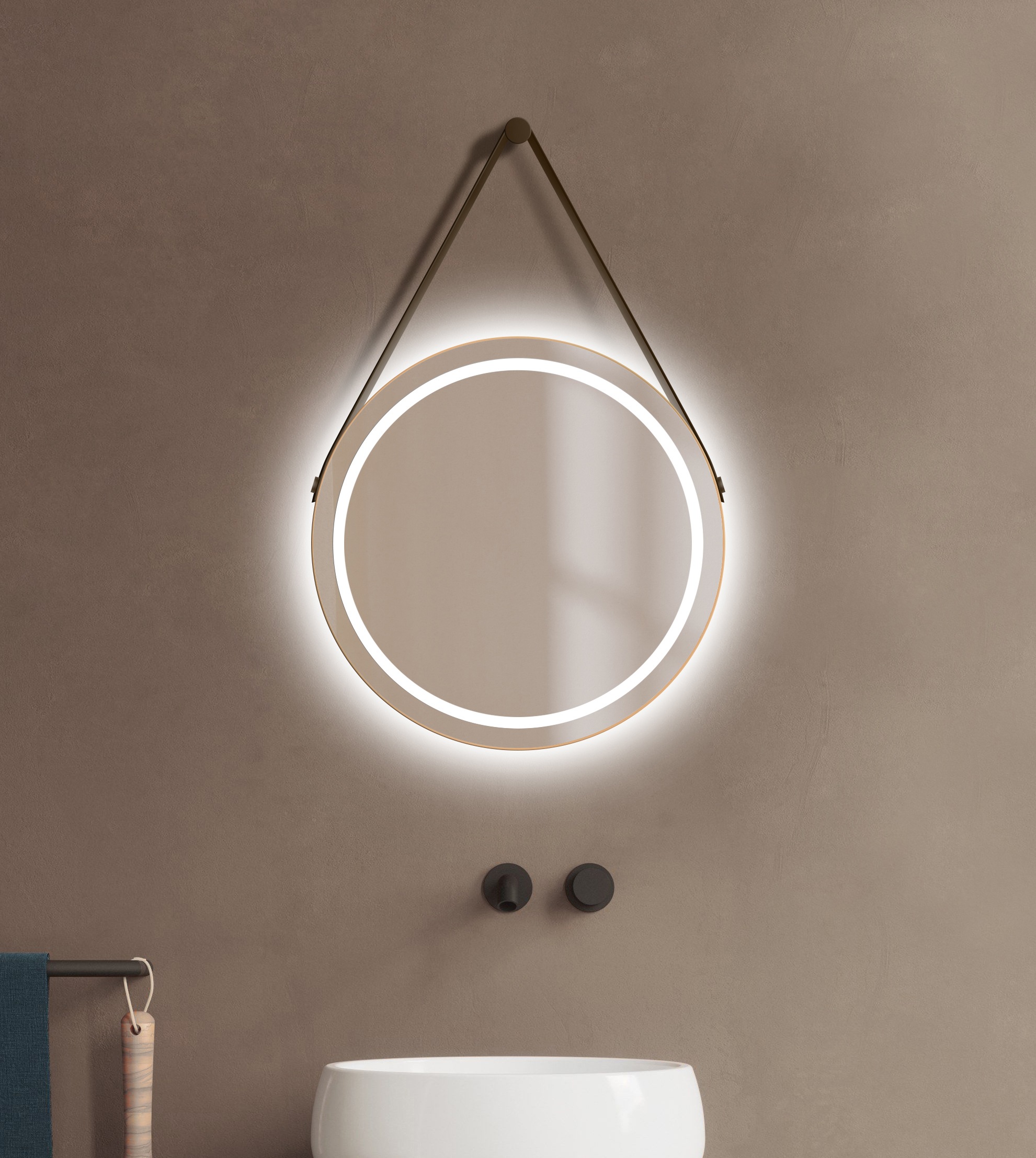 Talos Spiegel »TALOS CORVIA«, austauschbare LED Beleuchtung, Shine in matt, Ø50 cm