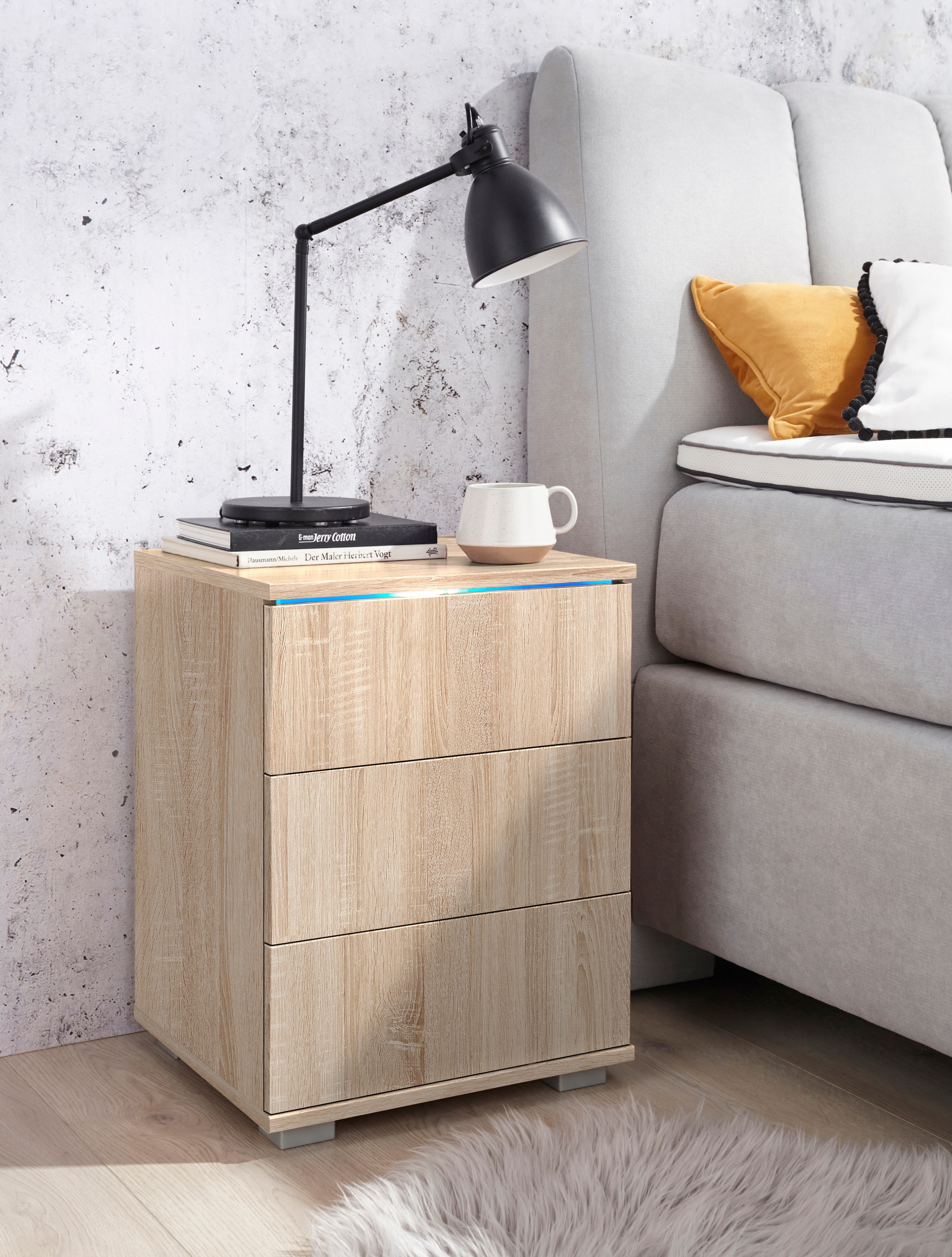 priess Nachtkommode mit LED-Beleuchtung und Push-to-open günstig online kaufen