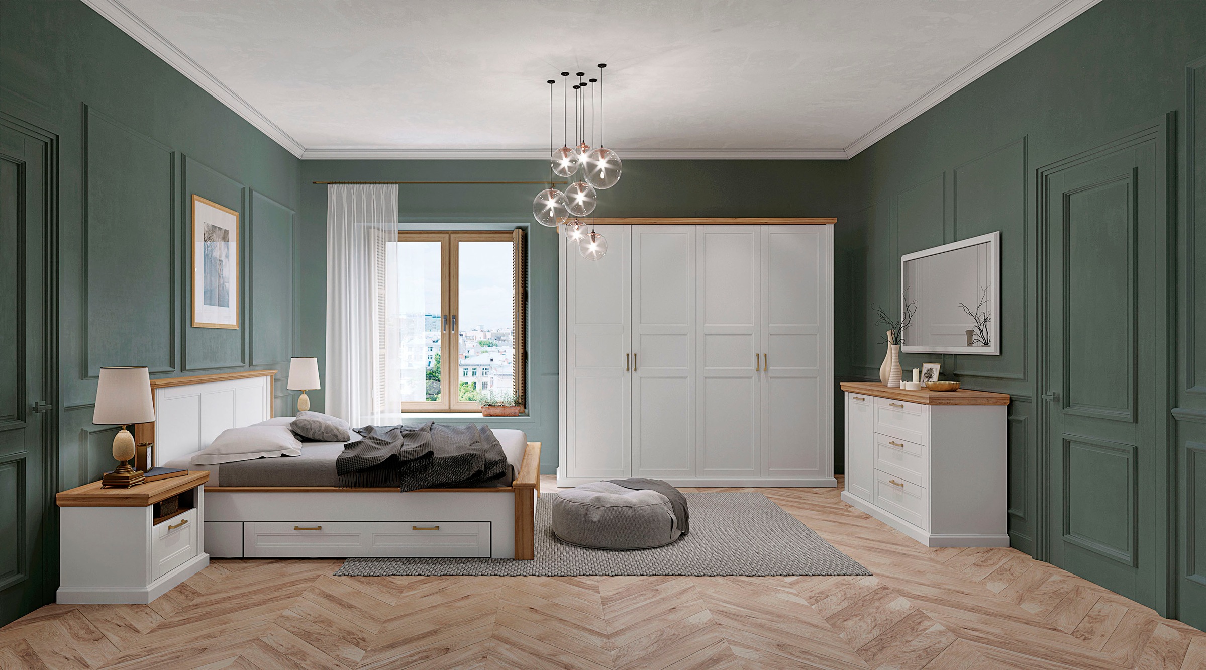 Home affaire Nachtkonsole »Tara, im klassischen Landhausstil, FSC-zertifiziert«, (1 offenes Fach und 1 Schublade mit Metallgriff, Soft-Close-Funktion), lackiert mit wasserbasiertem UV-Lack, 62x43x52cm (BxHxT)