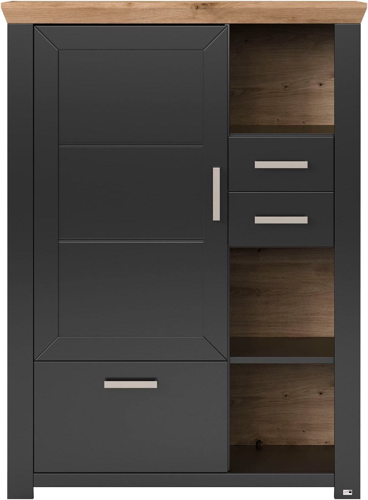 set one by Musterring Highboard »York«, Typ 25 und 26, in 3 Farbvarianten, Beleuchtung optional, Breite 105 cm