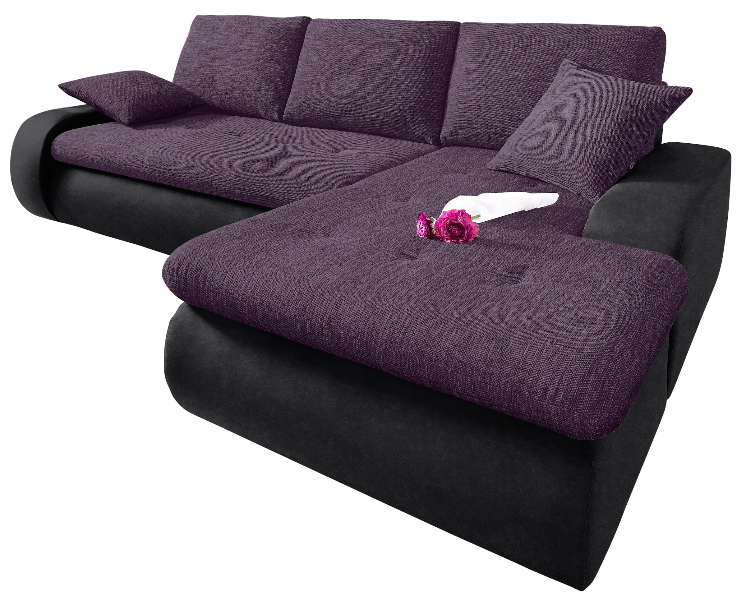 TRENDMANUFAKTUR Ecksofa »Indie, modern und bequem, Materialmix, L-Form«, wa günstig online kaufen