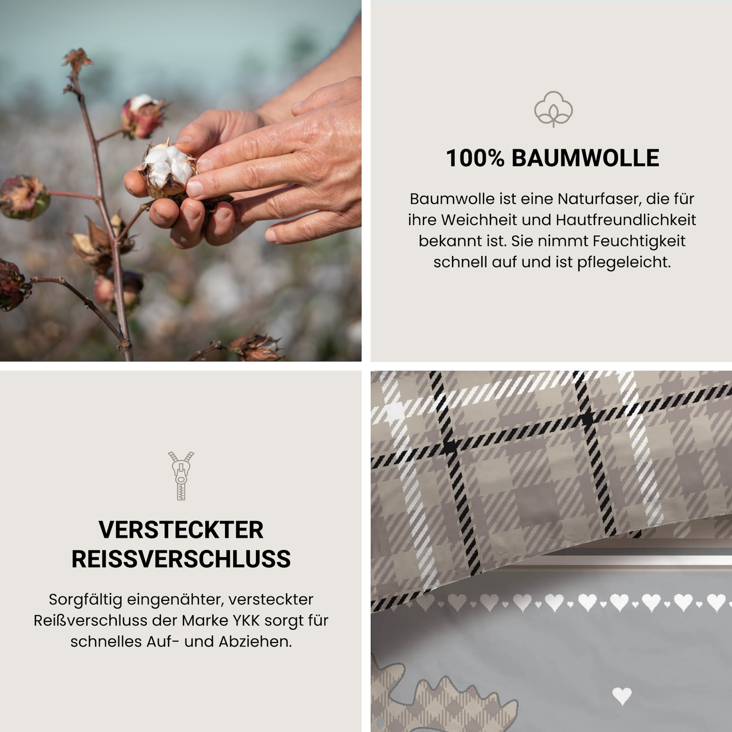 Schiesser Bettwäsche »Salous aus weichem Baumwollflanell mit Winterprint« 2 Stk. tlg. Made in Green