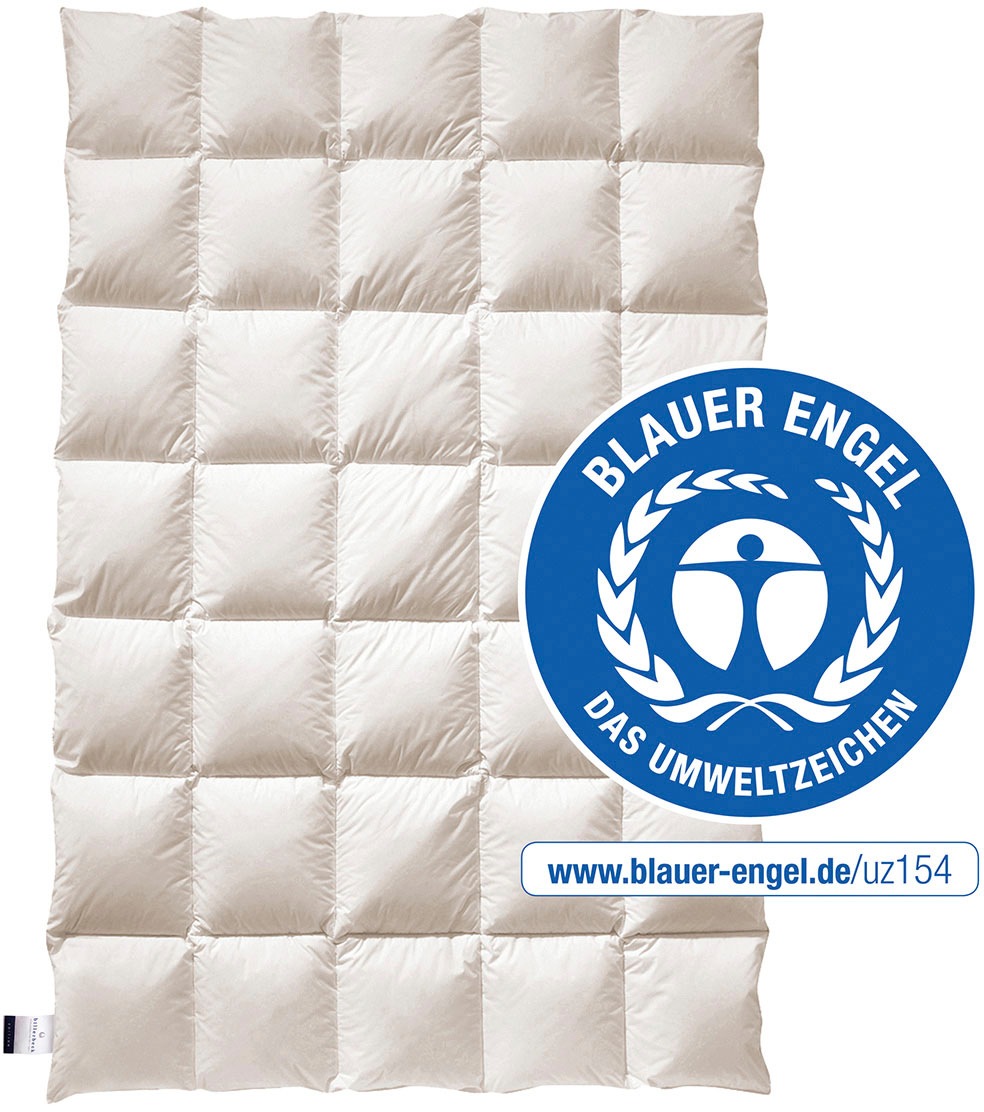 billerbeck Daunenbettdecke »E14 Greta, Bettdecke in 135x200 cm, 155x220 cm, Sommer, Winter«, normal, Füllung 90% Entendaune, 10% Entenfeder, Bezug 100% Baumwolle, (1 St.), Die Daunendecke mit dem blauen Engel