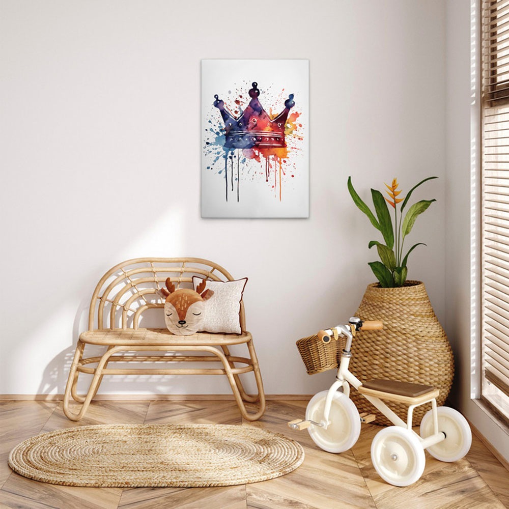 A.S. Création Leinwandbild »Colourful Crown - Wandbild Bunt Keilrahmen Kuns günstig online kaufen