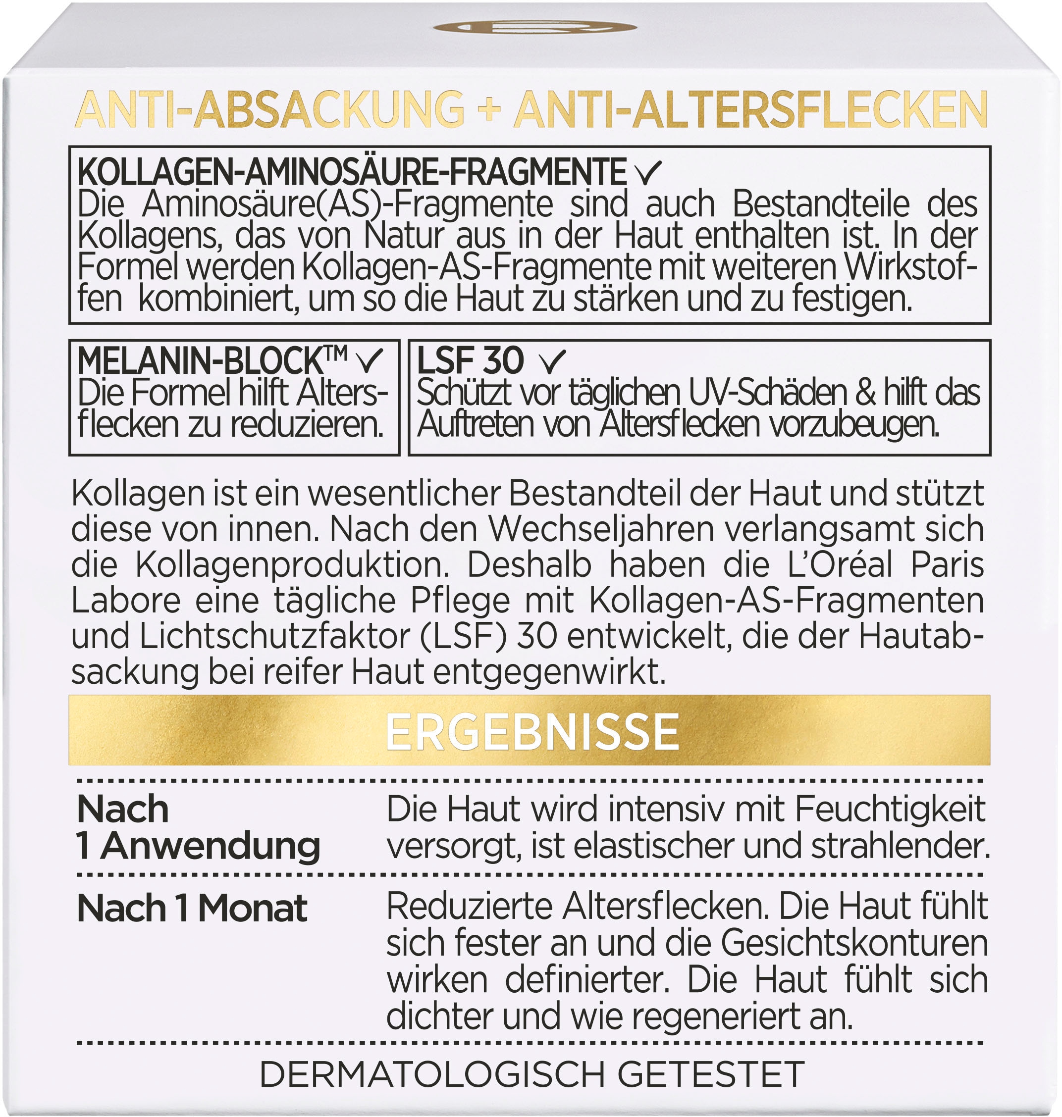 L'ORÉAL PARIS Tagescreme »AGE PERFECT PRO-KOLLAGEN EXPERTE TAGESPFLEGE LSF 30« mit Kollagen-AS-Fragmenten zum Stärken und festigen der Haut