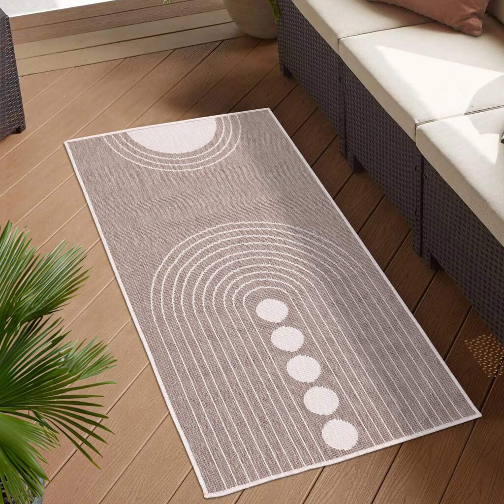 Carpet City Outdoorteppich »DUO RUG 5739«, rechteckig, 5 mm Höhe, Wendeteppich Wetterfest In- & Outdoor, Balkon, Terrasse, Wohnzimmer