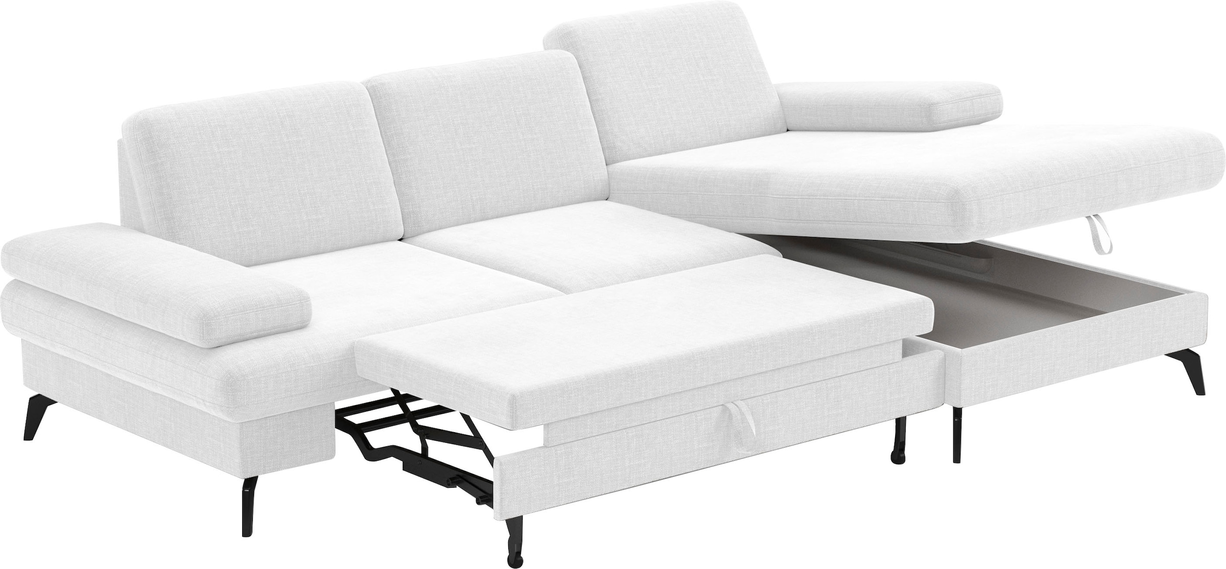 sit&more Ecksofa »Morris L-Form, inkl. Sitztiefenverstellung«, wahlweise mit Armteilverstellung, Bettfunktion & Bettkasten