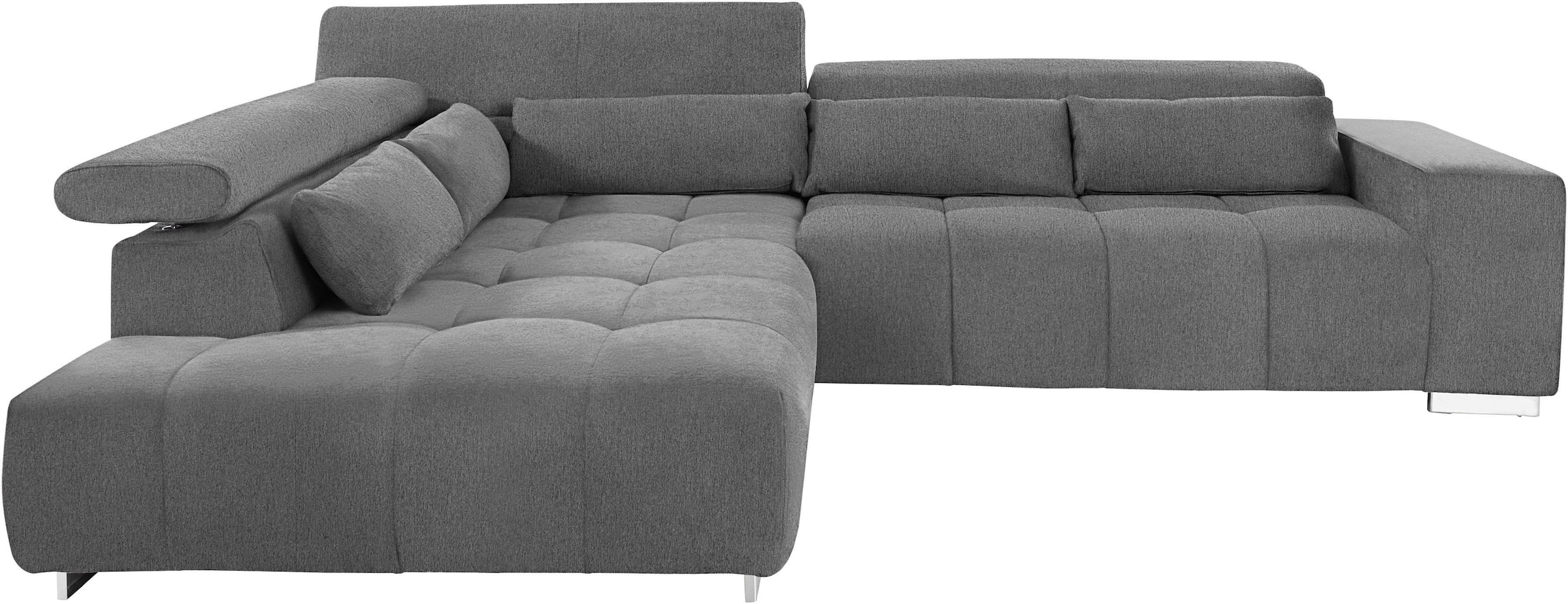 COTTA Ecksofa »Orion L-Form«, mit Kopfteilverstellung & 5 Nierenkissen