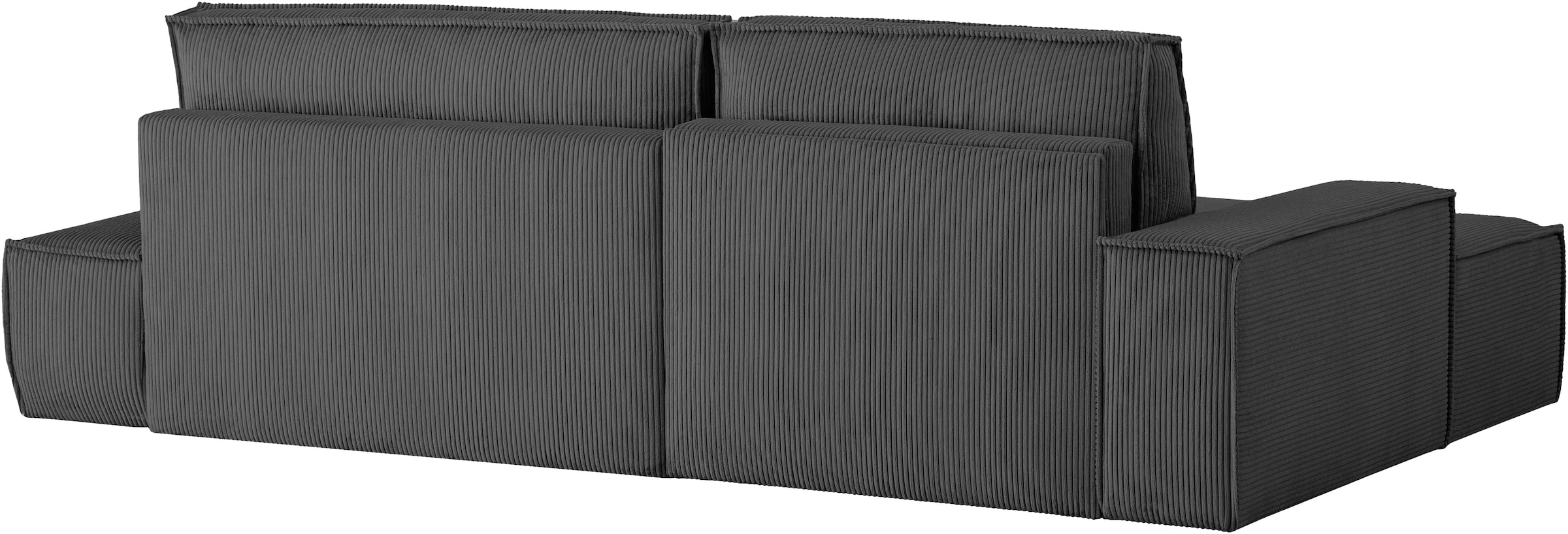 Home affaire Ecksofa »SHERWOOD, Schlafsofa in L-Form offen (275cm), Cord, Leinenoptik«, Schlaffunktion und Bettkasten, Kedernaht, hoher Sitz- & Liegekomfort