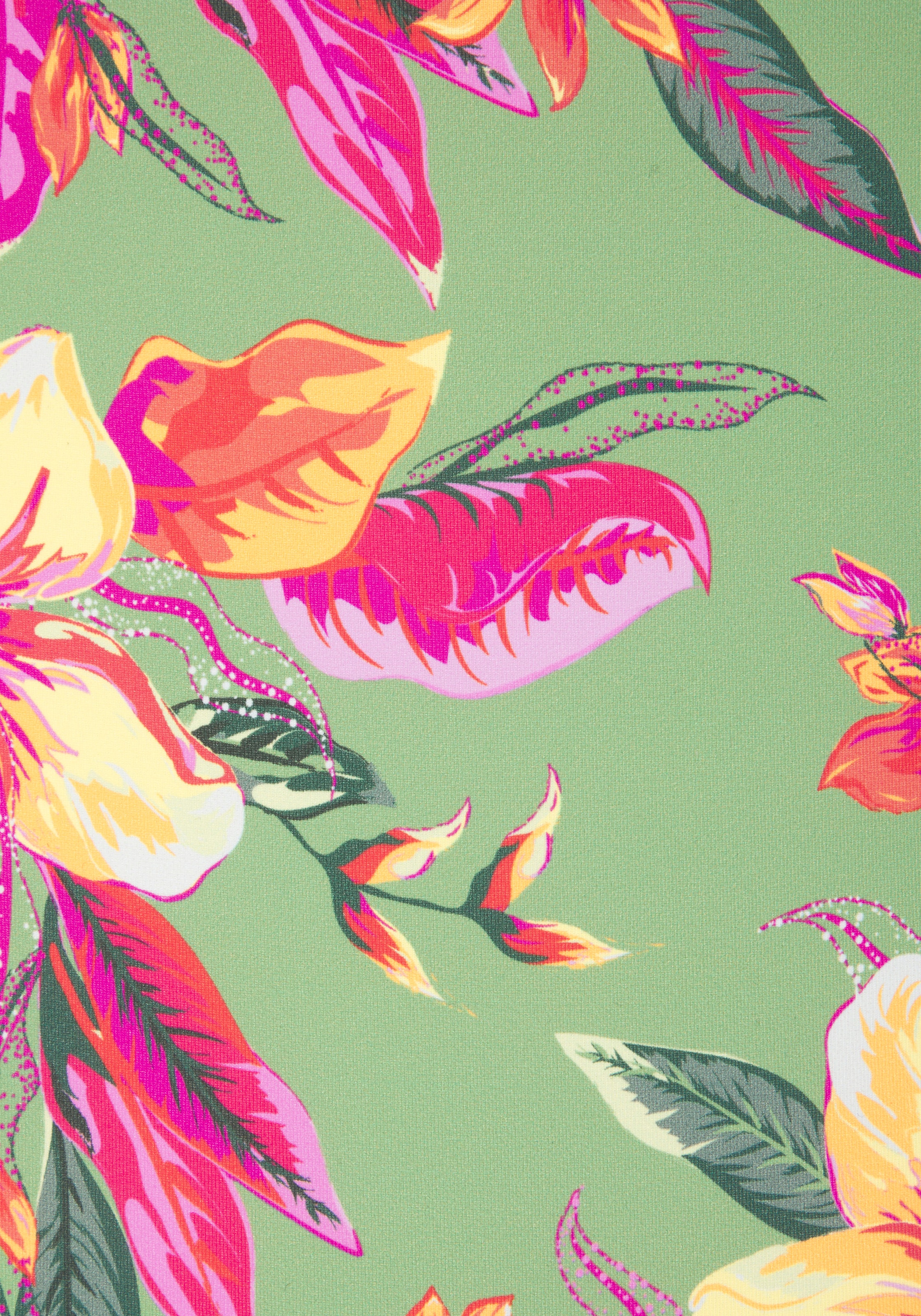 LASCANA Badeanzug »Malia« mit seitlicher Raffung und tropischem Print