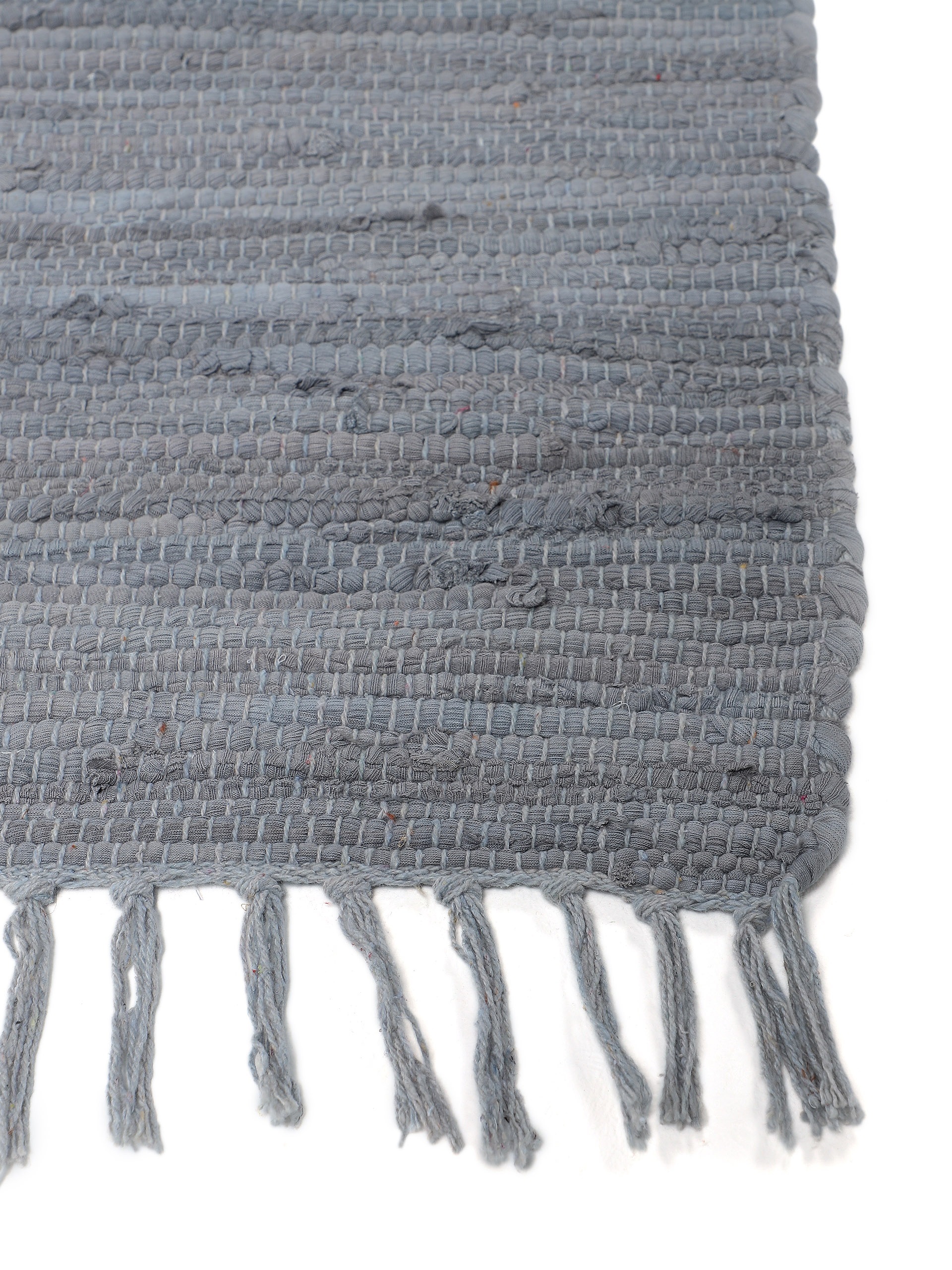 carpetfine Teppich »Kelim Chindi uni«, rechteckig, 5 mm Höhe, Wendeteppich, reine Baumwolle, handgewebt, Uni-Farben, mit Fransen