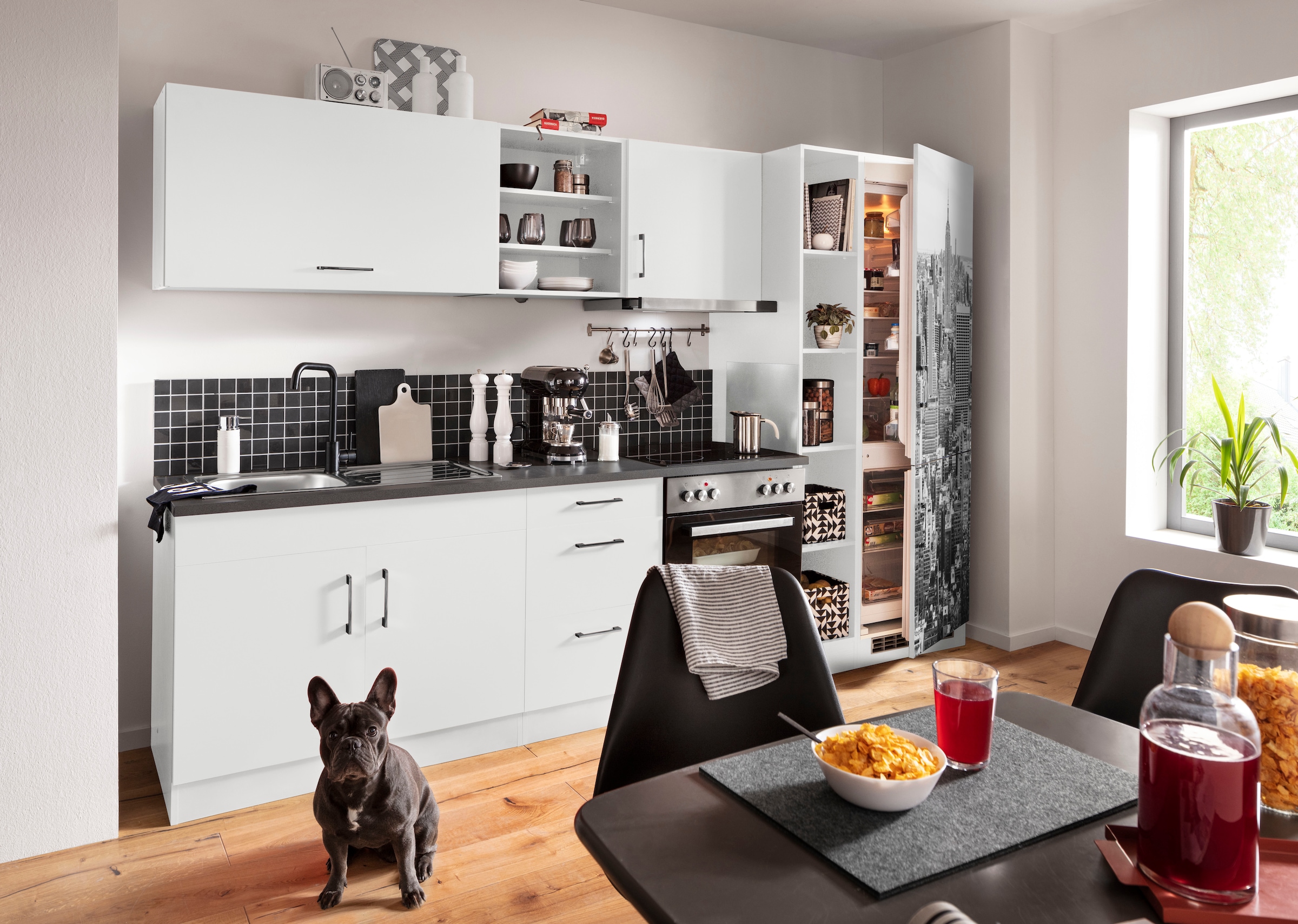 HELD MÖBEL Küchenzeile »Paris«, E-Geräten, mit Kühl-Gefrierkombination mit 300 kaufen cm, großer Breite online