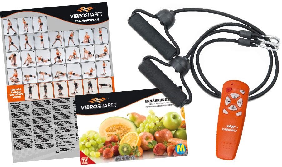 MediaShop Vibrationsplatte »VIBROSHAPER COMPACT«, 120 W, 3 Intensitätsstufen, (Set, mit Trainingsbändern)