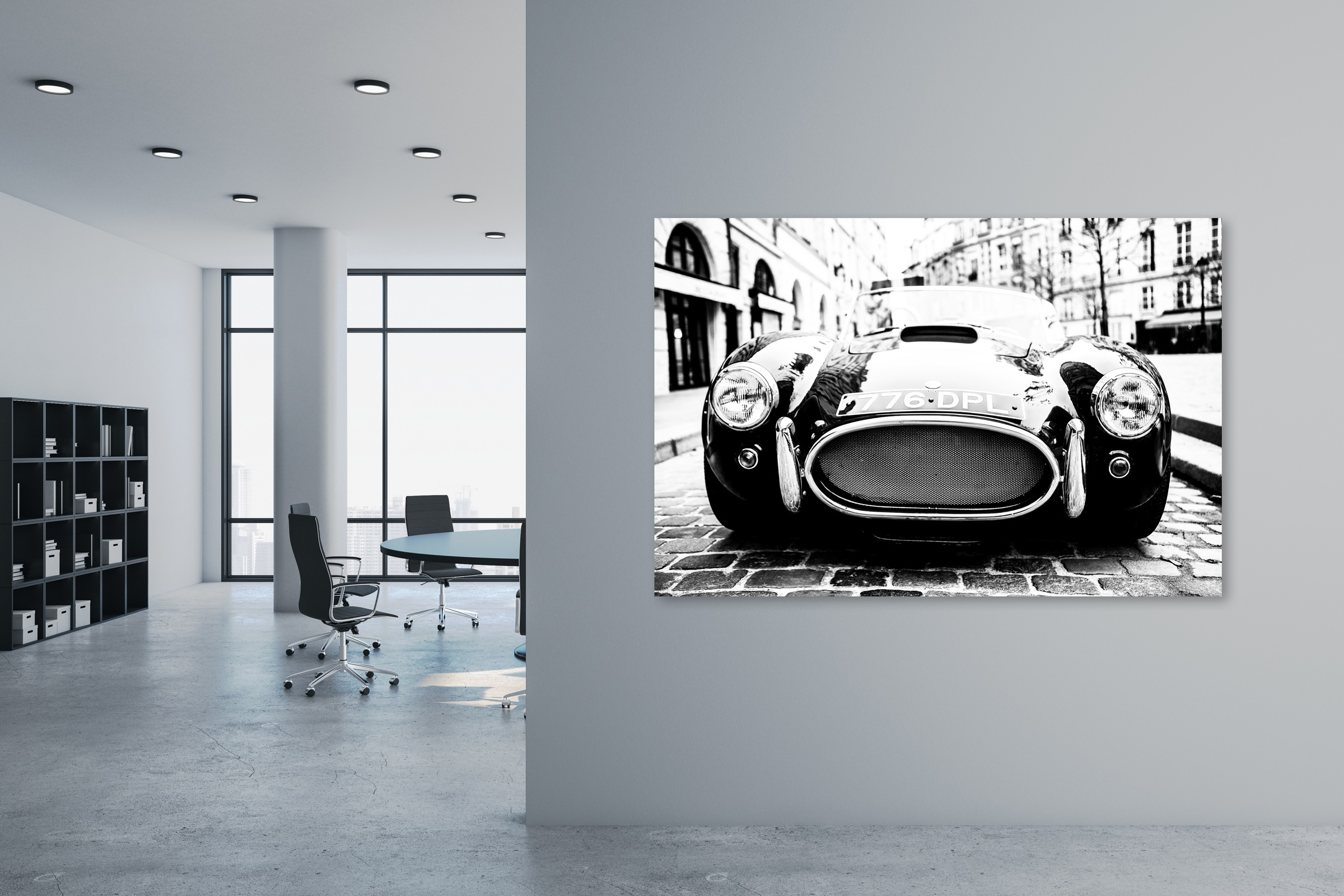 queence Leinwandbild »Oldtimer«, Auto-Modern-Kunst-Schwarz-Weiß, (1 St.), A günstig online kaufen