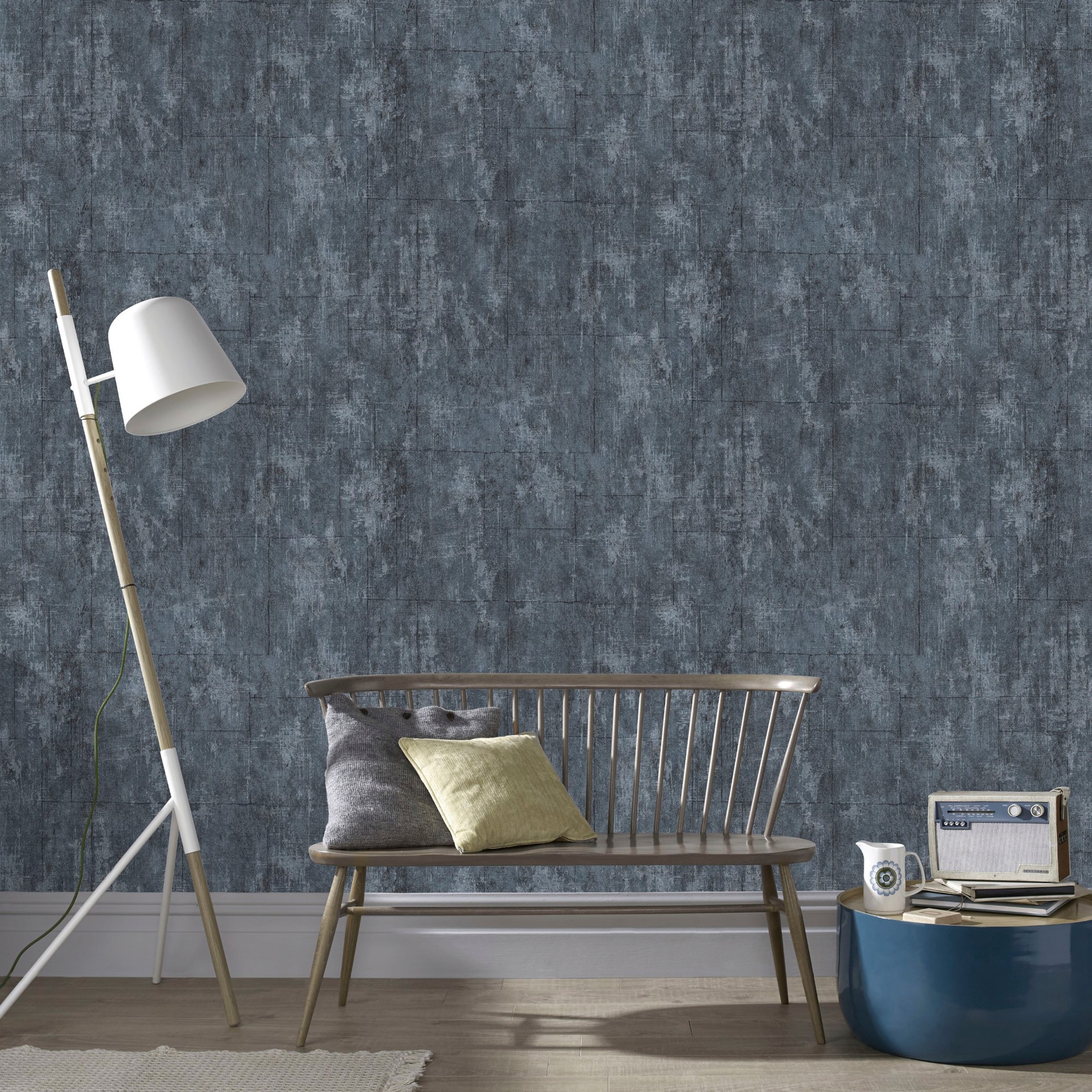 Superfresco Easy Vliestapete »Beton/Steine«, Steinoptik, Blau - 10m x 52cm günstig online kaufen