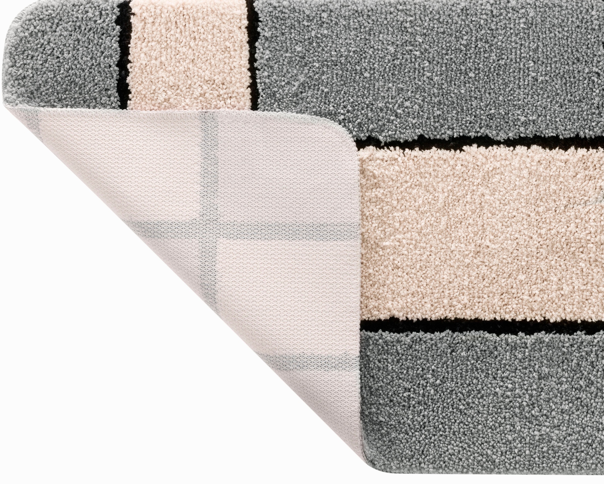 my home Badematte »Melli«, rutschhemmend beschichtet, fußbodenheizungsgeeignet, Badteppich, mit Muster, karierte Badematte