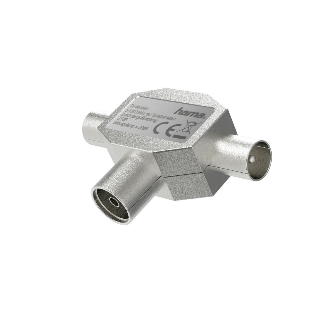 Hama SAT-Verteiler »Antennen-Verteiler, Koax-Kupplung- 2 Koax-Stecker, Metall«