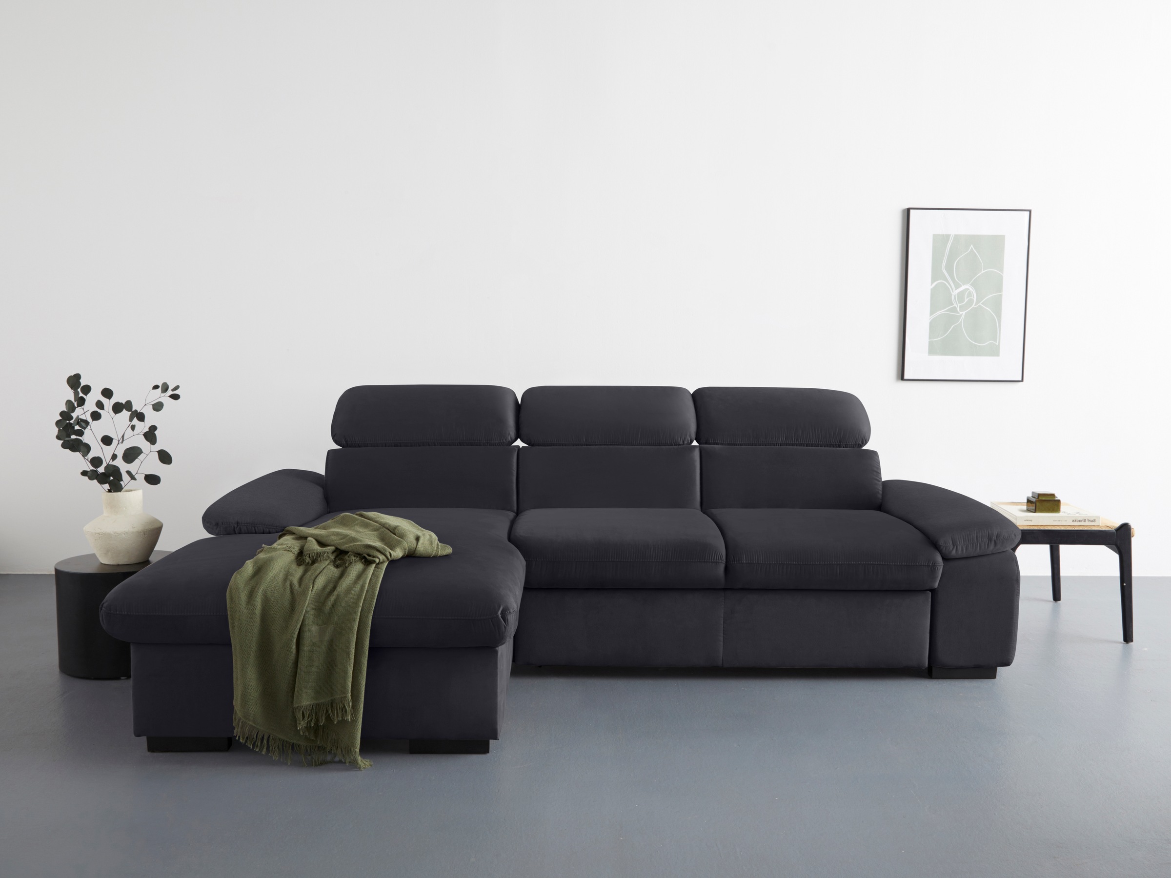 COTTA Ecksofa »Lola L-Form mit Kopfteilfunktion & Hocker«, (Set, mit Hocker günstig online kaufen