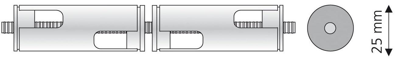 Liedeco Verbinder, (1 St.), für Ø 28 mm Gardinenrohre