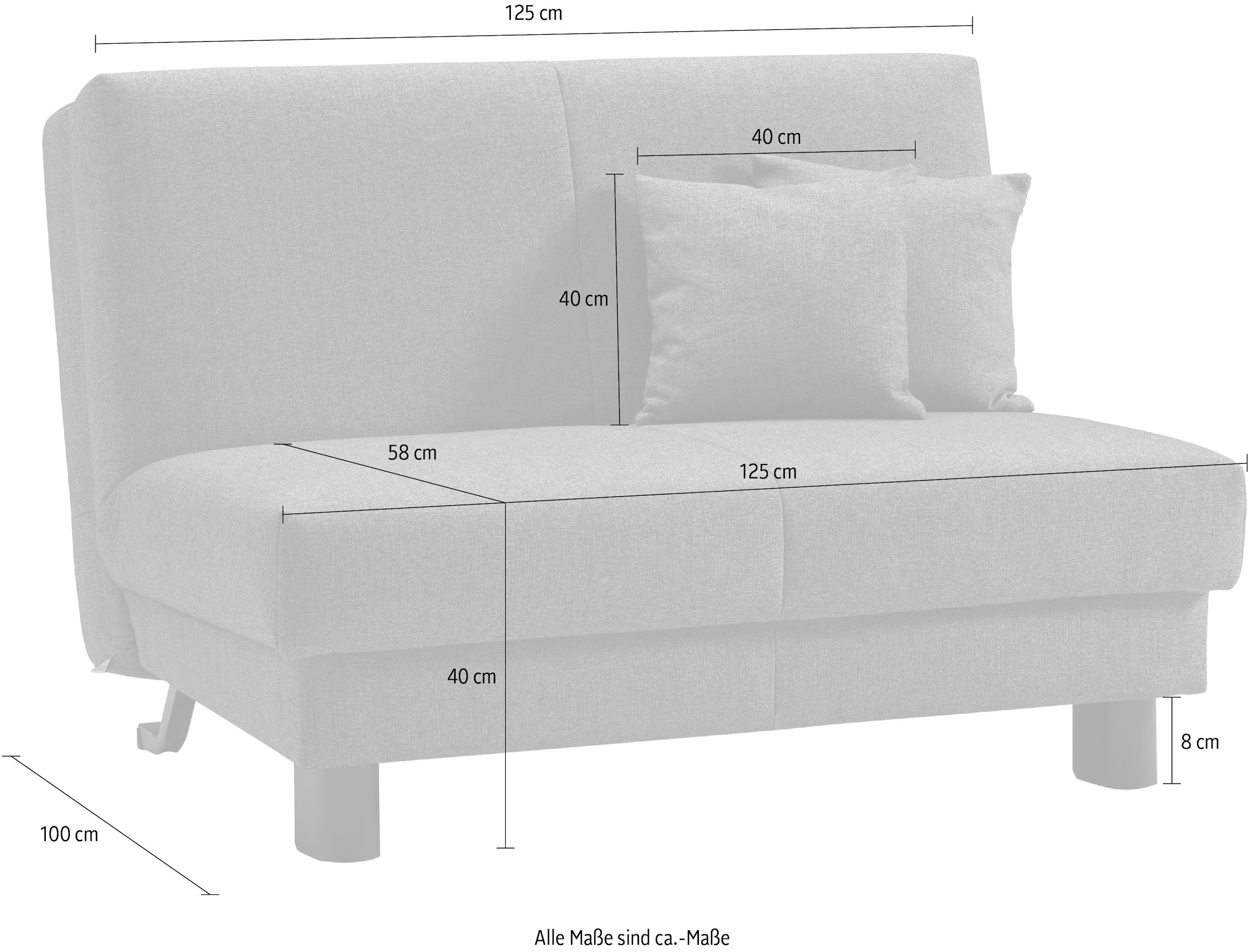ell + ell Schlafsofa »Enny«, Liegefläche Breite 120 oder 140 cm, Liegehöhe 45 cm, Füße alufarben
