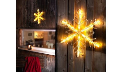 näve LED Gartenleuchte »LED-Holz-Weihnachtsleuchte Sternemotiv, Weihnachtsdeko  aussen«, incl. 23x LEDs 2800K,incl. Batteriefach mit Timerfunktion  (6on/18off) auf Rechnung kaufen