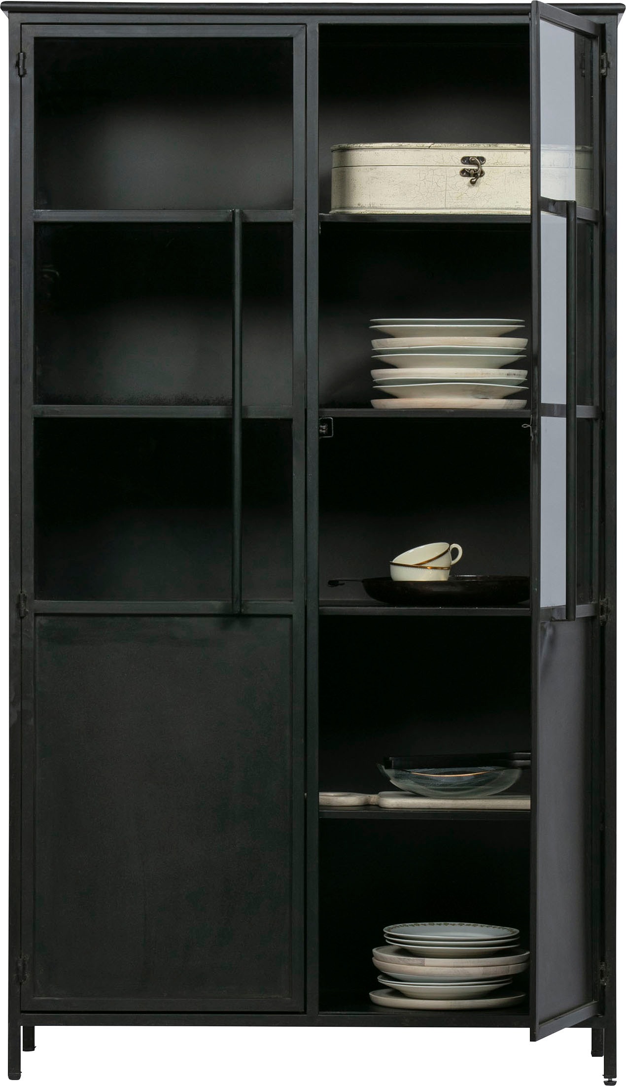 WOOOD Vitrine »Exhibit«, mit Glastüren und viel Stauraum, H 170 cm x B 99 cm