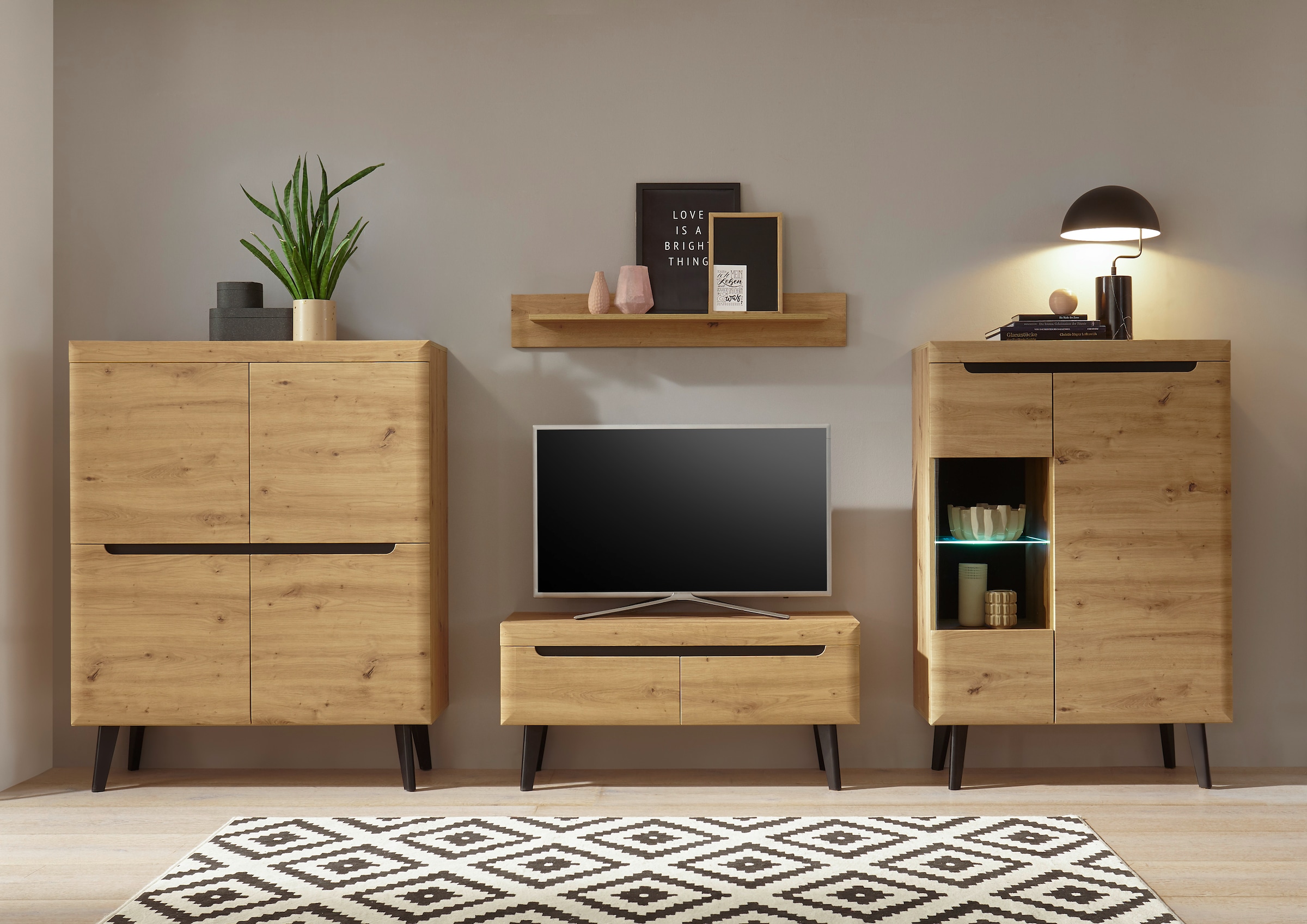 INOSIGN Wohnwand »Torge, Anbauwand, Schrankwand, Mediawand, Wohnzimmer-Set«, (Set, 4 St.)