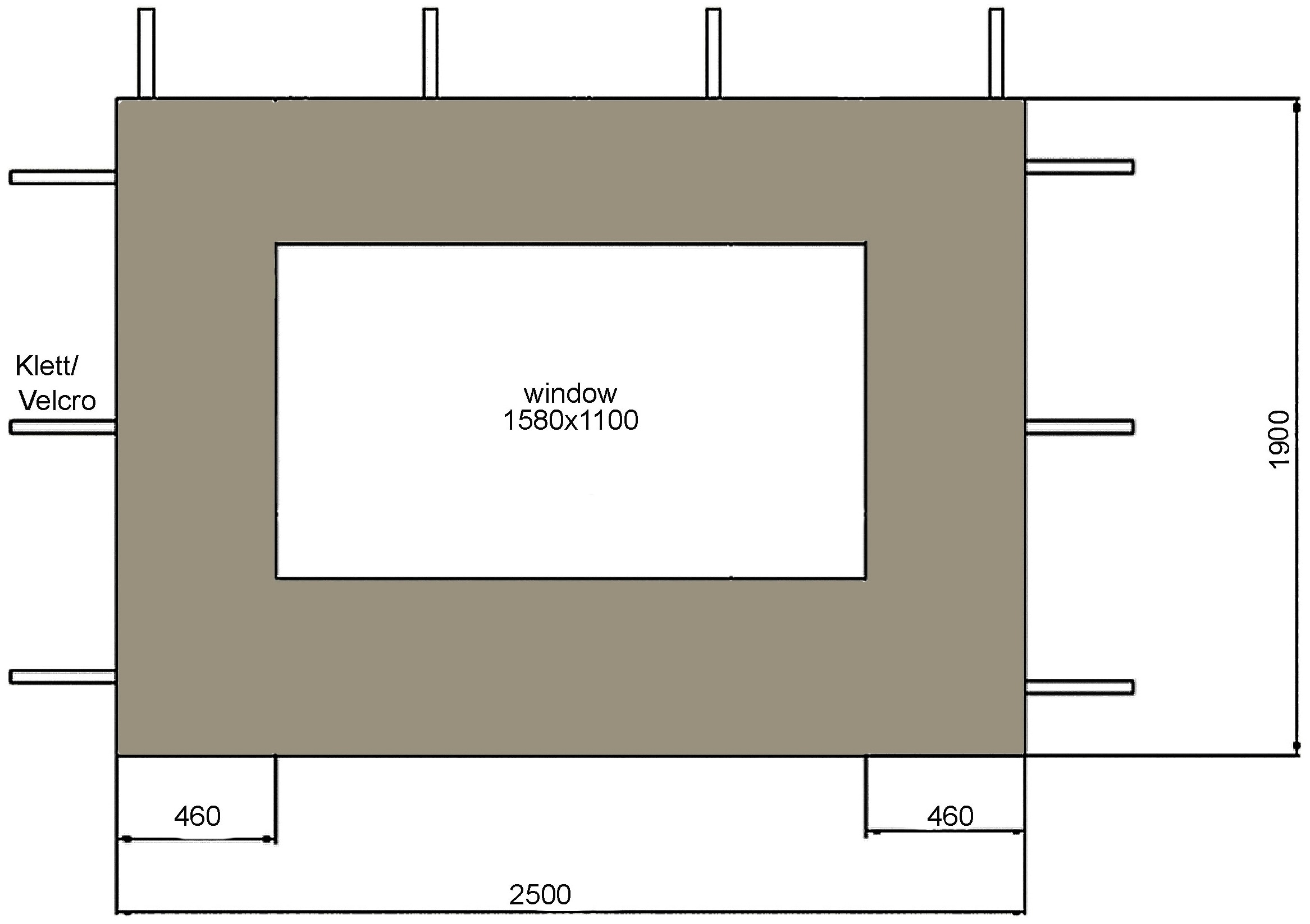 Quick Star Pavillonseitenteil »Nizza«, (Set), mit 2 Fenster