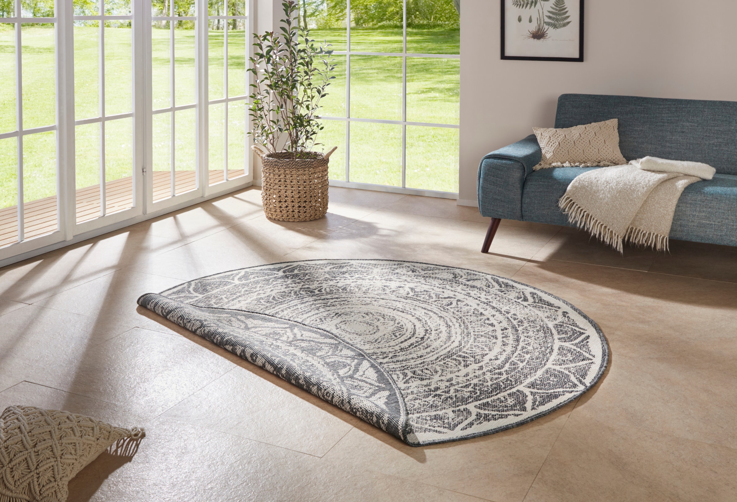 NORTHRUGS Teppich »Siruma Wendeteppich«, rund, 5 mm Höhe, In- & Outdoor, be günstig online kaufen