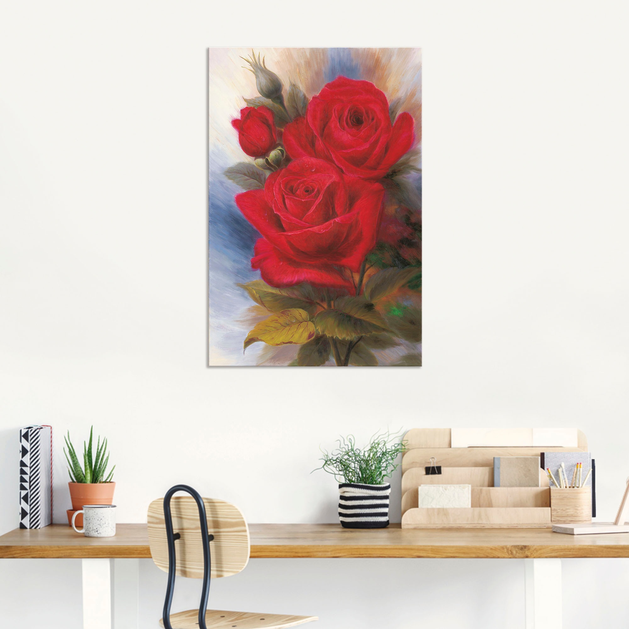 Artland Wandbild »Rote Rosen I«, Blumenbilder, (1 St.), als Alubild, Leinwandbild, Wandaufkleber oder Poster in versch. Größen