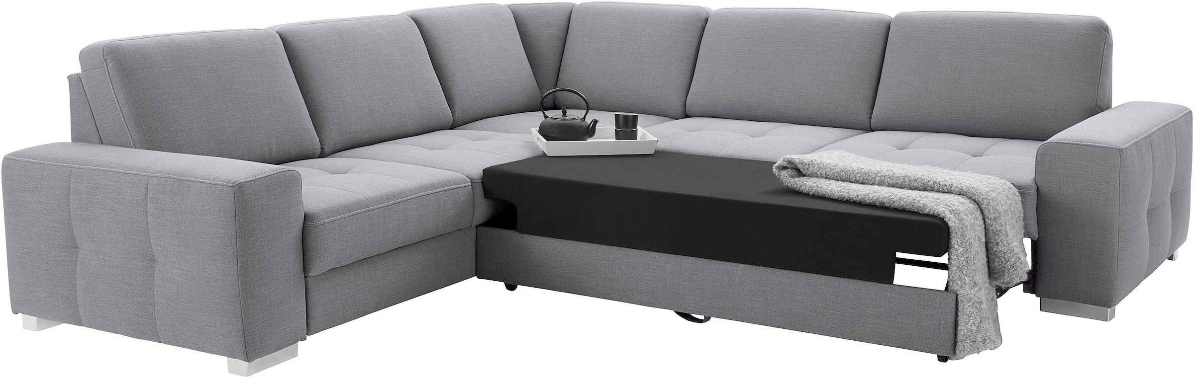 sit&more Ecksofa »Santorini L-Form«, mit Federkern und Sitztiefenverstellung, wahlweise mit Bettfunktion