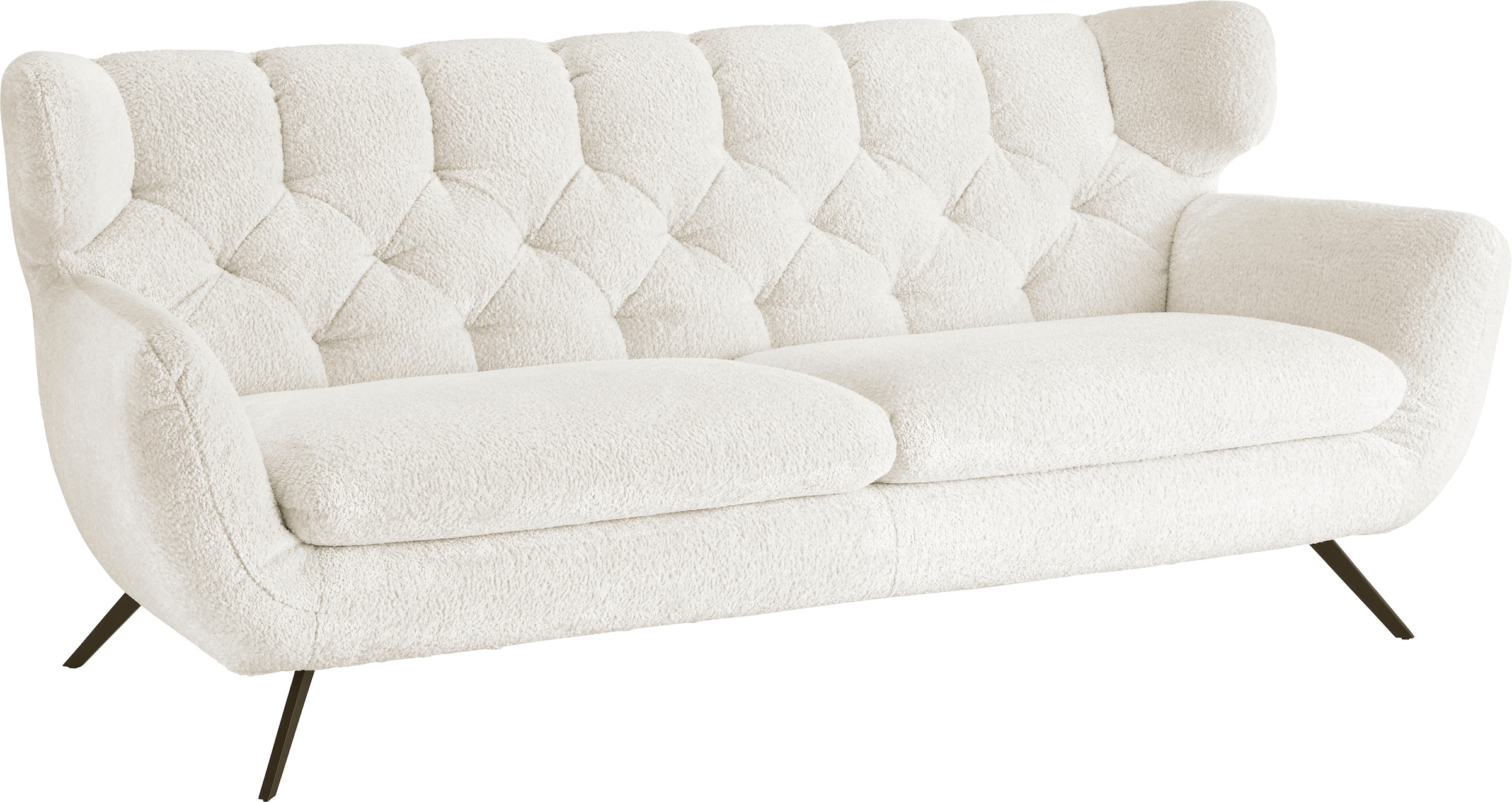 3C Candy 3-Sitzer »Beatrice, extravagantes Megasofa, bequem, Küchensofa«, mit Rückensteppung im Rautenmuster, Samt Optik, auch in Fellimitat