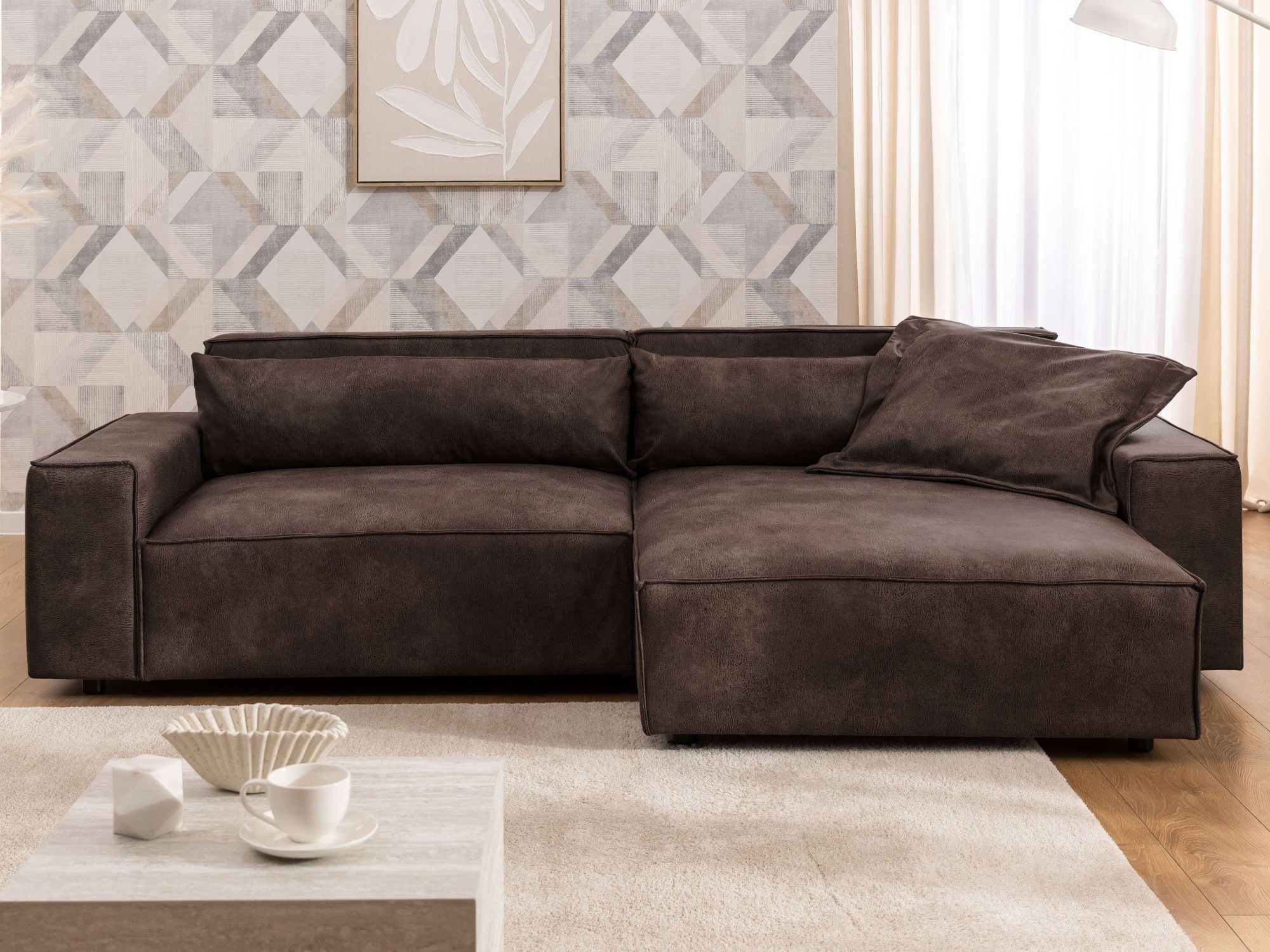OTTO home Ecksofa »KINLEE Design-Sofa mit Recamiere rechts/links, Maße B/T/ günstig online kaufen