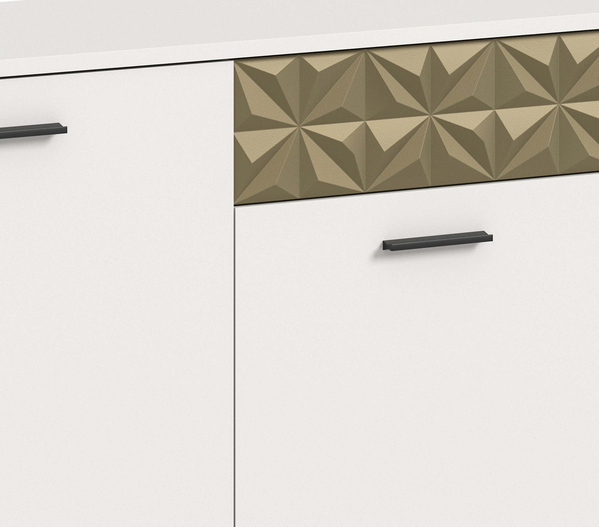 INOSIGN Wohnwand »Vicenza, 3-teilig, bestehend aus: Vitrine, Lowboard, Wandboard«, (3 St.), mit Ornamentabsetzung, Kombination, Anbauwand, TV-Wand, Schrankwand