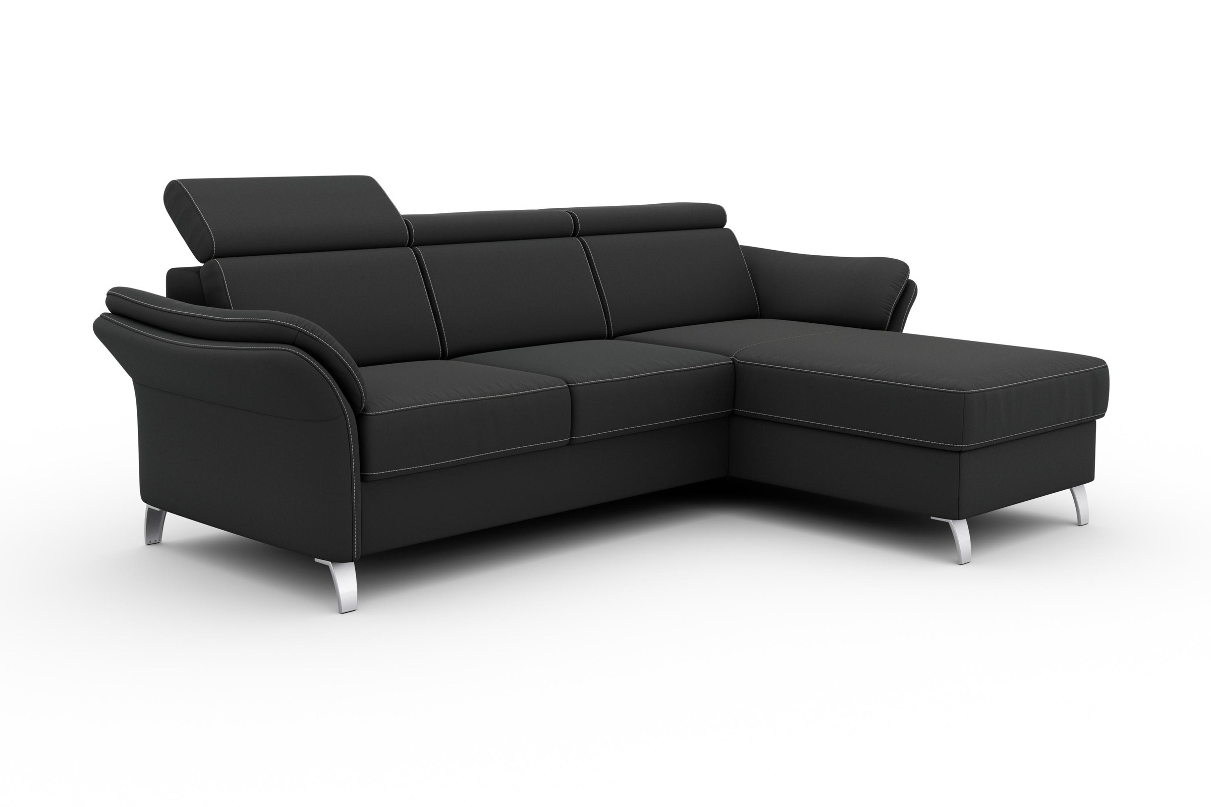 sit&more Ecksofa »Vincenzo L-Form«, inklusive Kopfteilverstellung, wahlweise mit Bettfunktion, Bettkasten