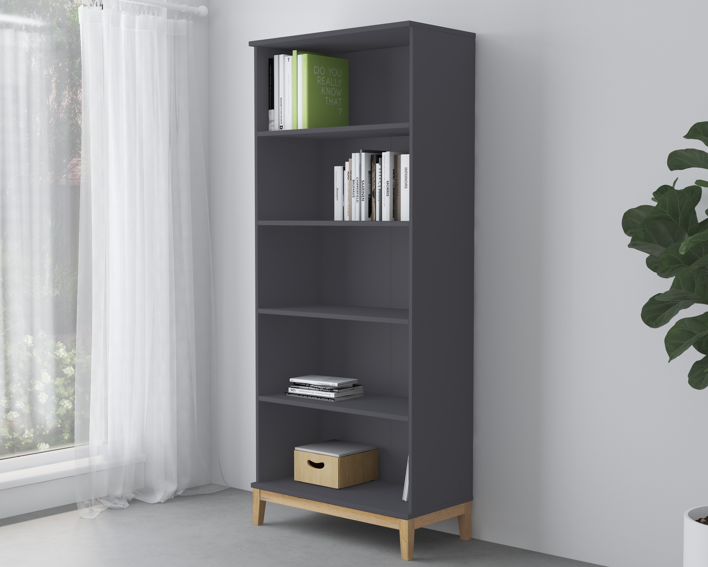 OTTO home Bücherregal »Maryd« mit Untergestell in Holzoptik