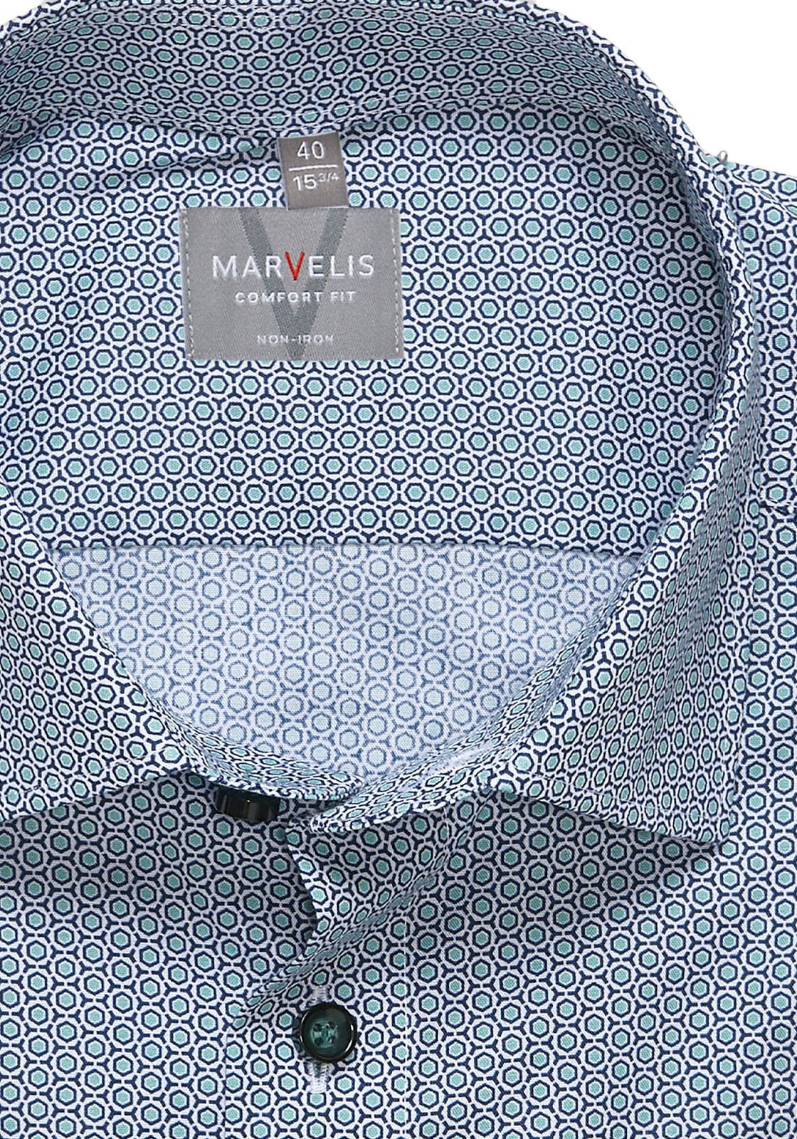 MARVELIS Kurzarmhemd Bügelfrei, comfort fit, Businesshemd, Minimal Print