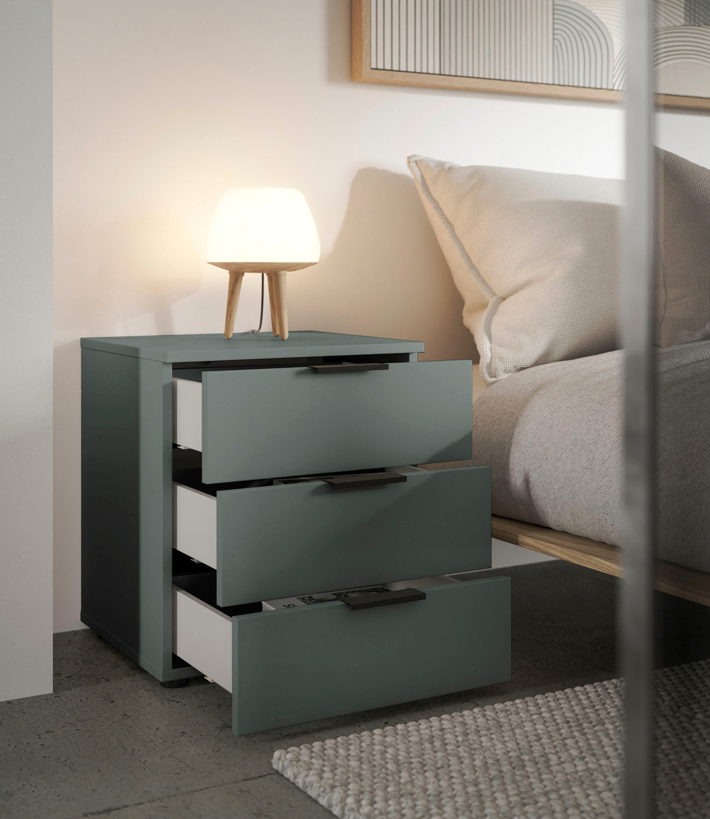 HBZ Kommode »Linz Nachtkonsole, BxHxT 45x50x40cm«, (1 St.), Breite 45cm,Lip-Griff, Melaminbeschichtung