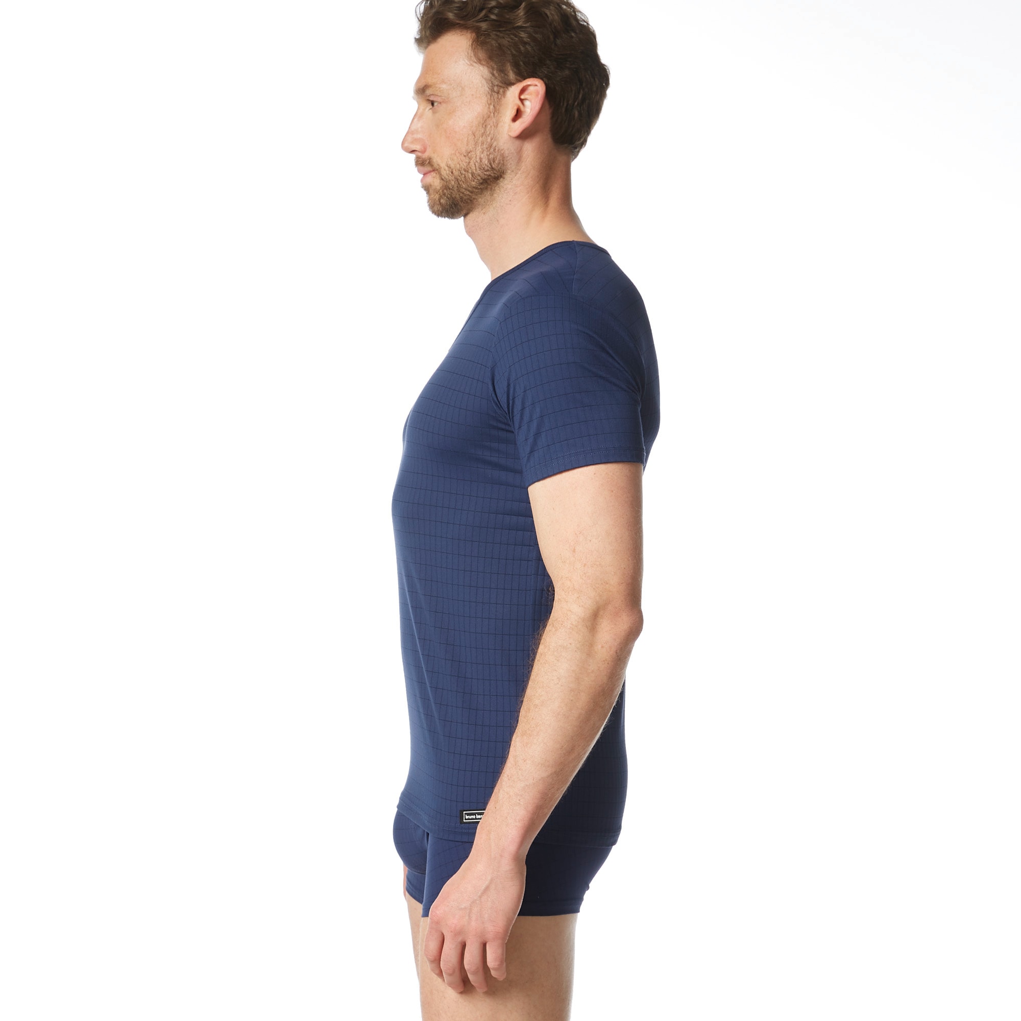 Bruno Banani V-Shirt »CHECK LINE 2.0« Pique Optik, Kurzarm, V-Neck, Cotton-Mix