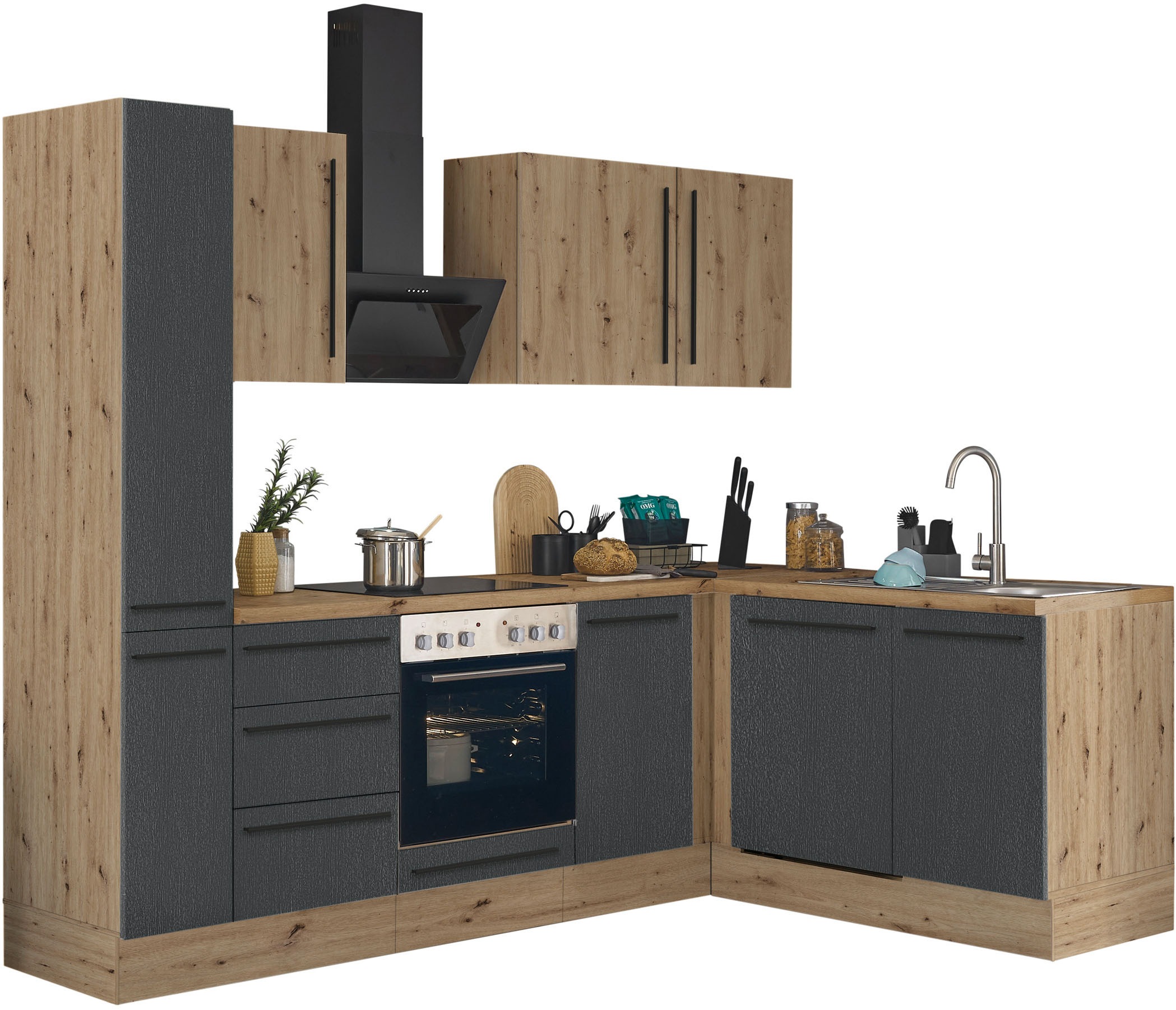 KOCHSTATION Winkelküche "Florida, Stellbreite 250x165 cm" wahlweise mit E-G günstig online kaufen