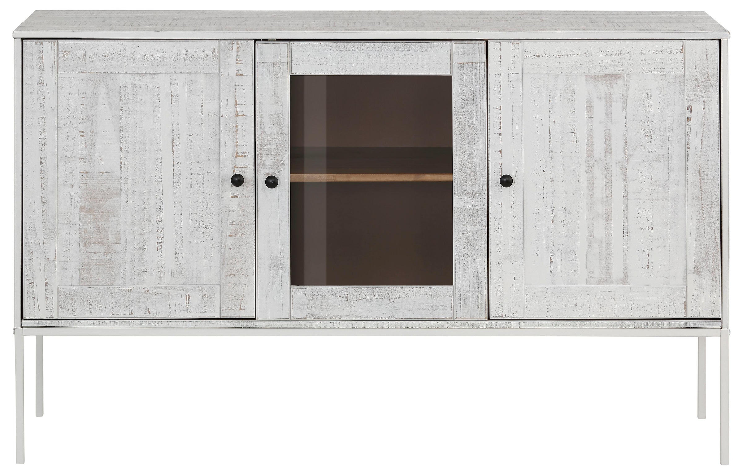 Home affaire Sideboard »Freya«, Kommode mit 2 Holztüren, aus Massivholz, Breite 130 cm
