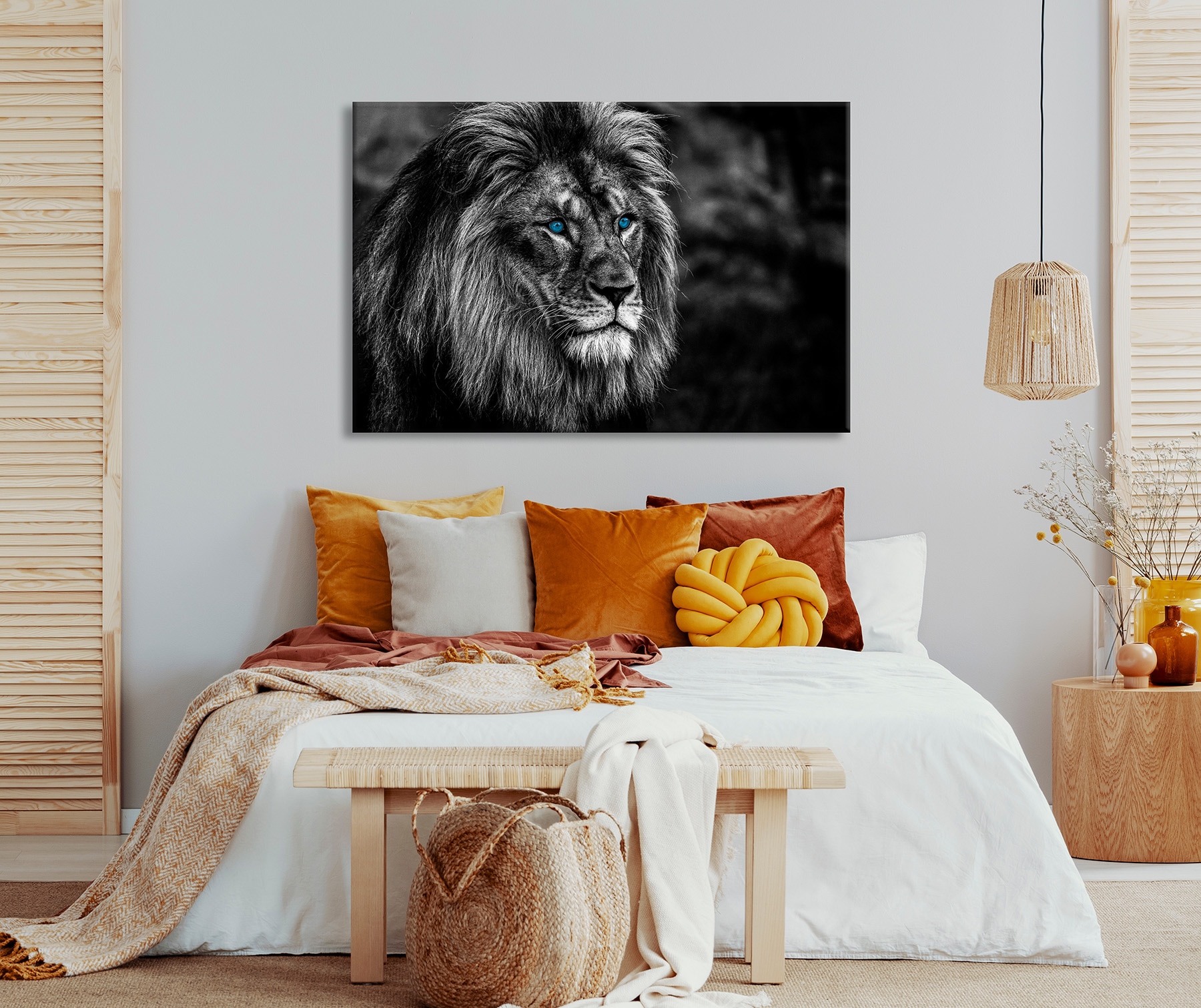 Bönninghoff Leinwandbild »Wandbild LÖWE 78x118 cm – Leinwandbild Keilrahmen Deko modern« Löwen 1 Stk. tlg. auf Keilrahmen gespannt