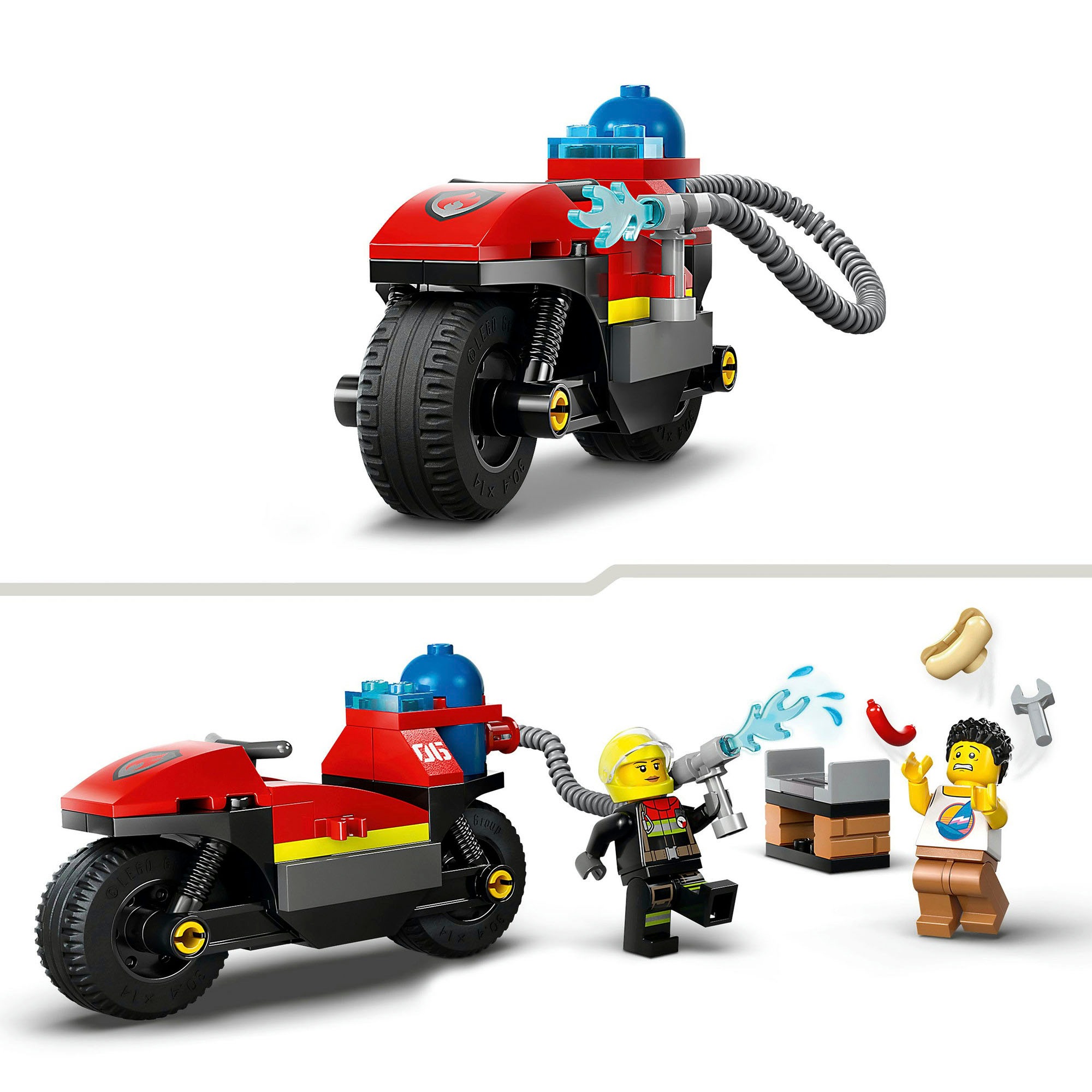 LEGO® Konstruktionsspielsteine »Feuerwehrmotorrad (60410), LEGO City«, (57 St.), Made in Europe