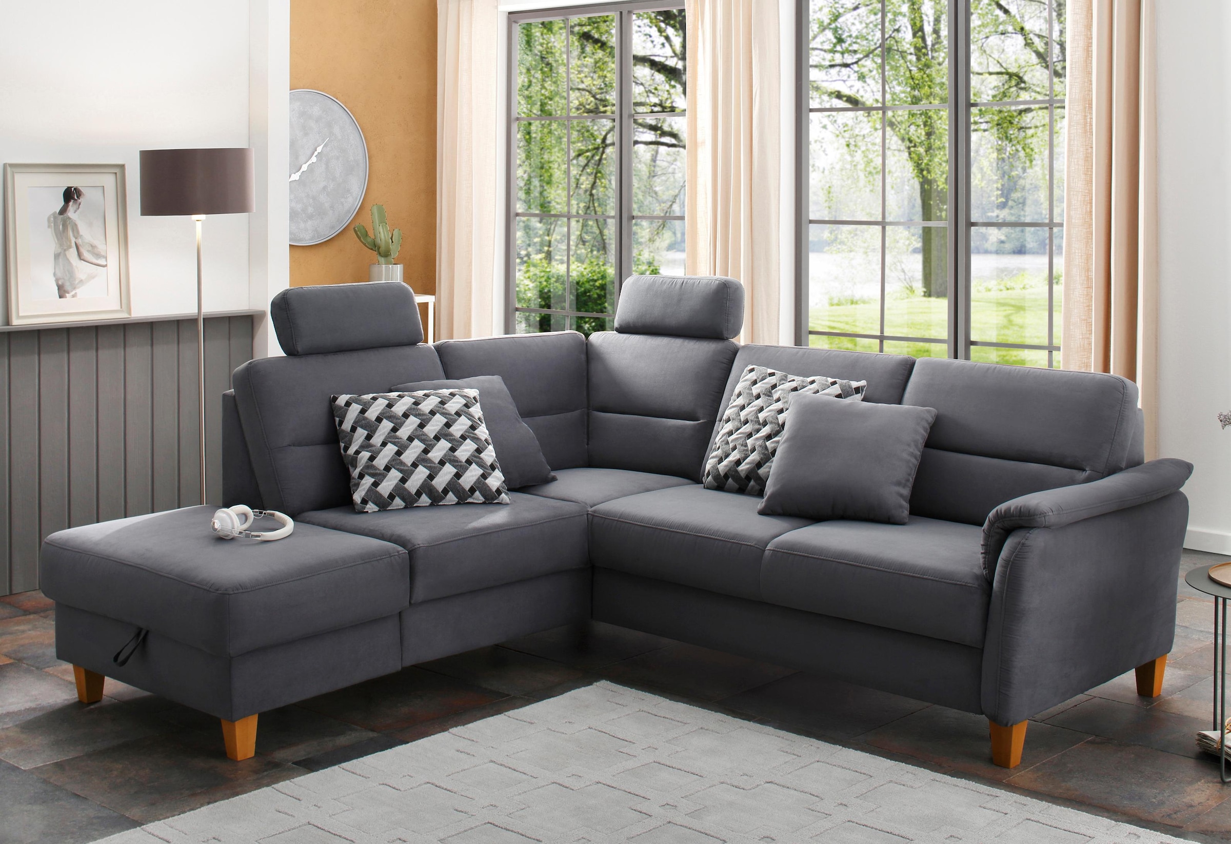 Home affaire Ecksofa »Palmera L-Form, B: 236 cm« optional Bettfunktion & Be günstig online kaufen