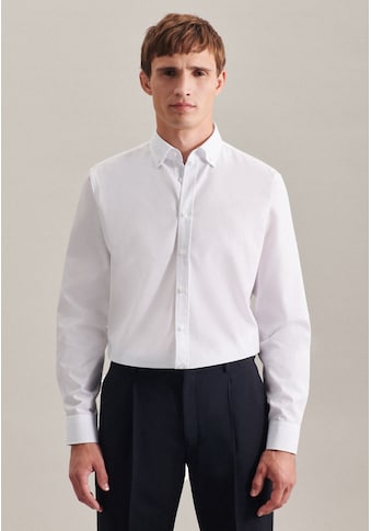seidensticker Businesshemd »Shaped«, Shaped Langarm Button-Down-Kragen Uni kaufen