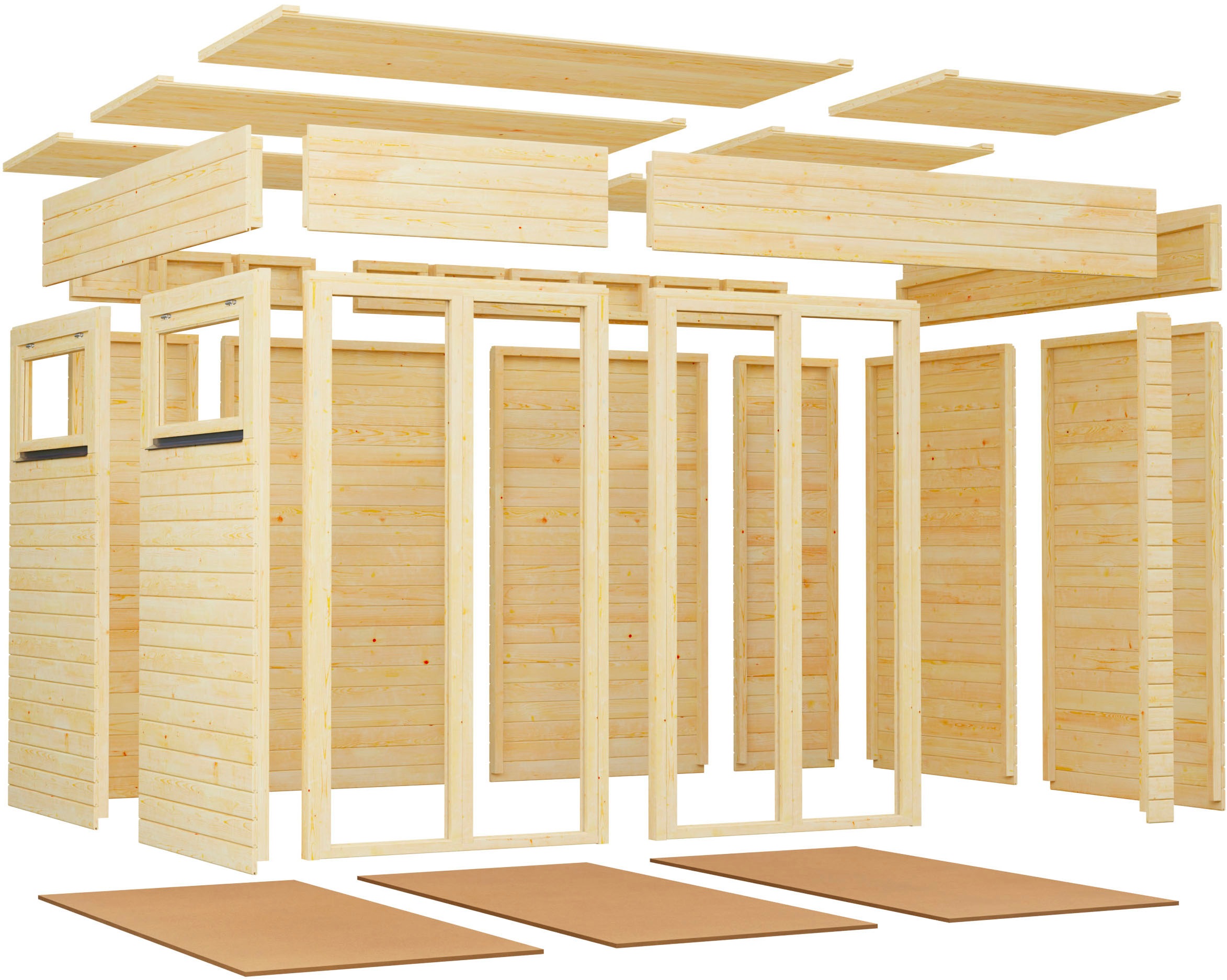 BERTILO Gartenhaus »Cubus 3 Office, in verschiedenen Farben«